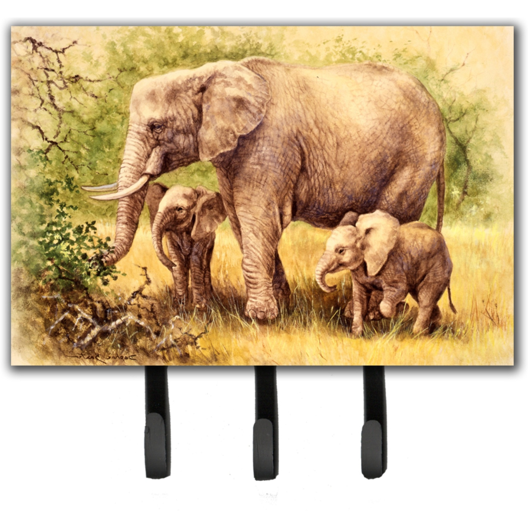 &quotCaroline's Treasures Elephants by Daphne Baxter Leash or Key Holder BDBA0112TH68, Triple"