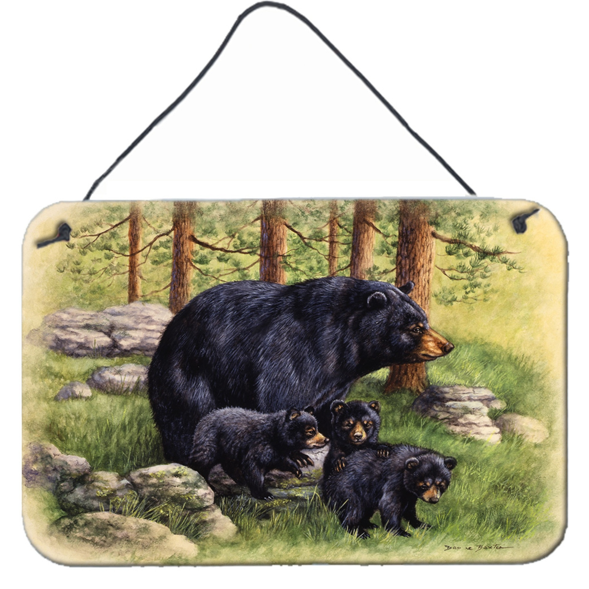 &quotCaroline's Treasures Black Bears by Daphne Baxter Wall or Door Hanging Prints BDBA0114DS812, 8HX12W"