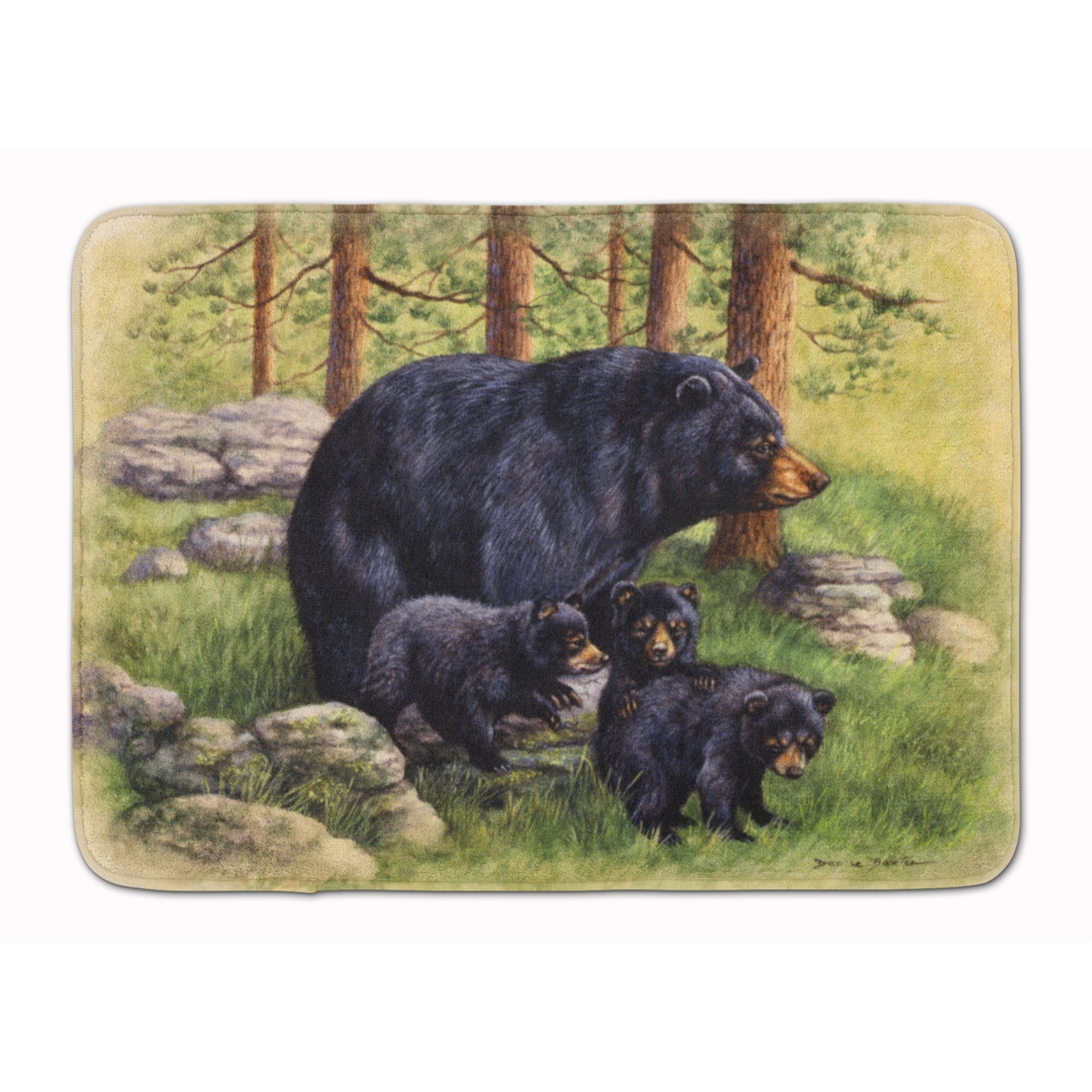 &quotCaroline's Treasures Black Bears by Daphne Baxter Floor Mat, 19"" x 27"", Multicolor"