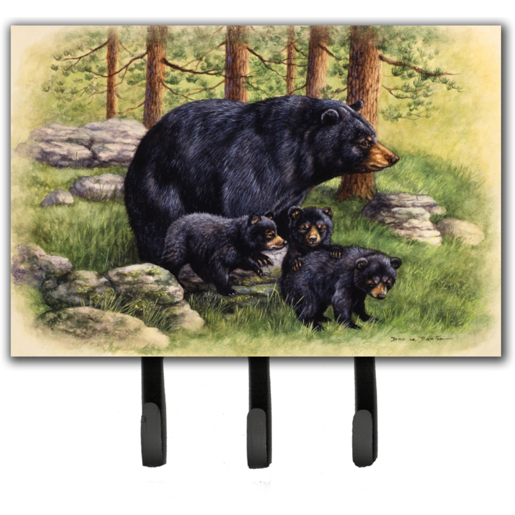 &quotCaroline's Treasures Black Bears by Daphne Baxter Leash or Key Holder BDBA0114TH68, Triple, Multicolor"