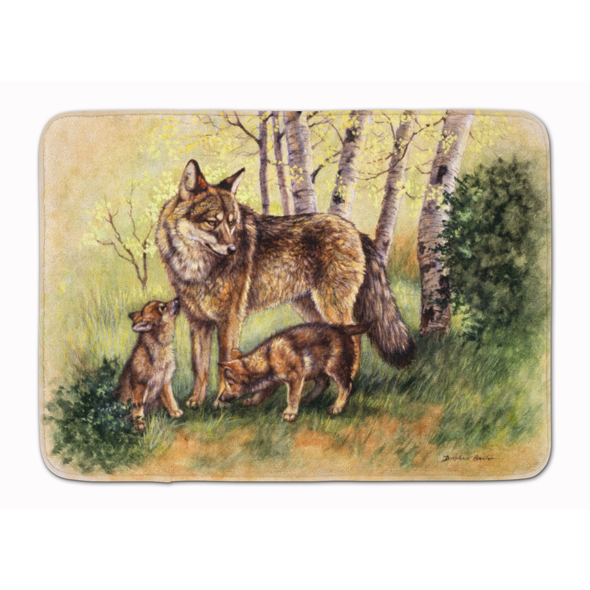 &quotCaroline's Treasures Wolf Wolves by Daphne Baxter Floor Mat, 19"" x 27"", Multicolor"