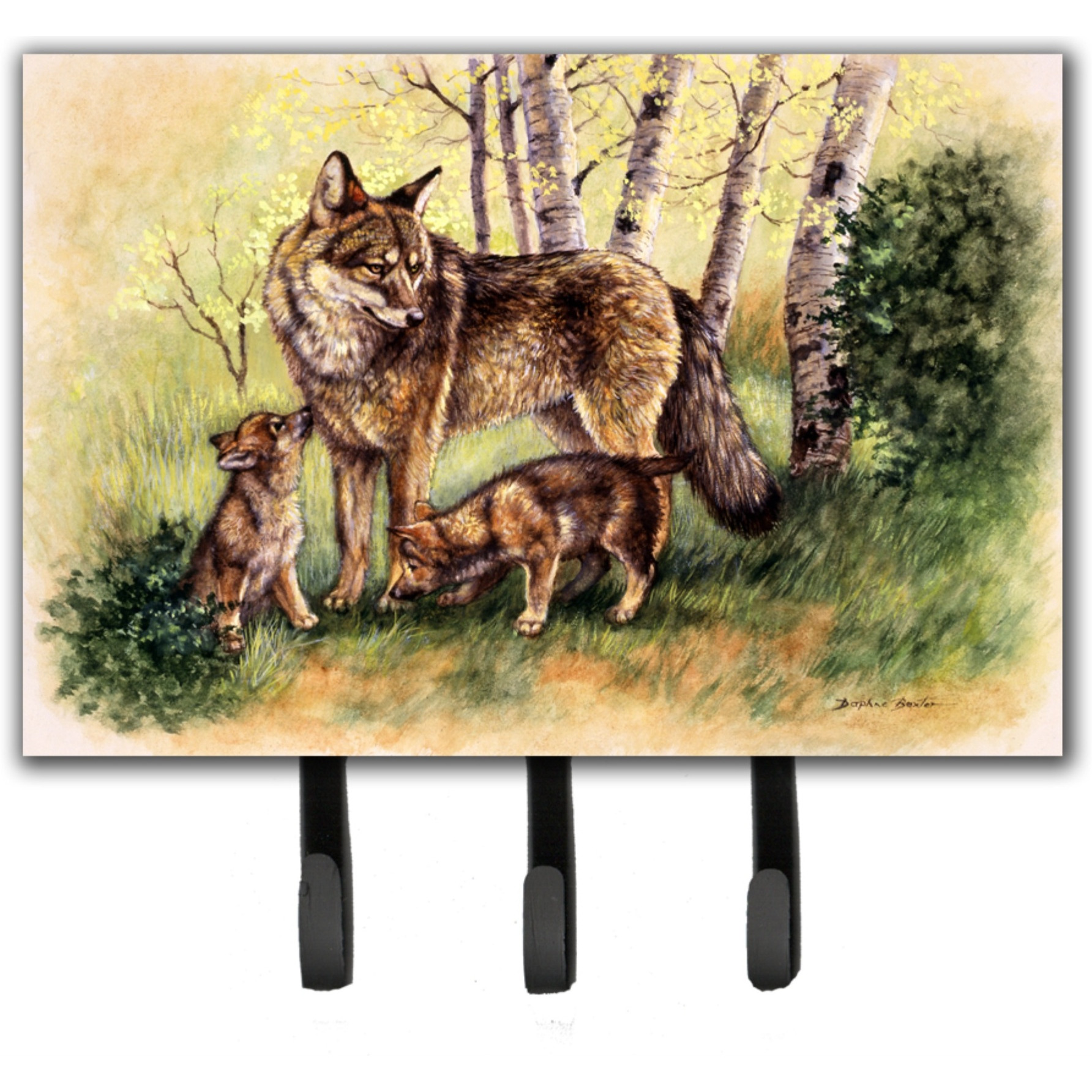 &quotCaroline's Treasures Wolf Wolves by Daphne Baxter Leash or Key Holder BDBA0115TH68, Triple, Multicolor"