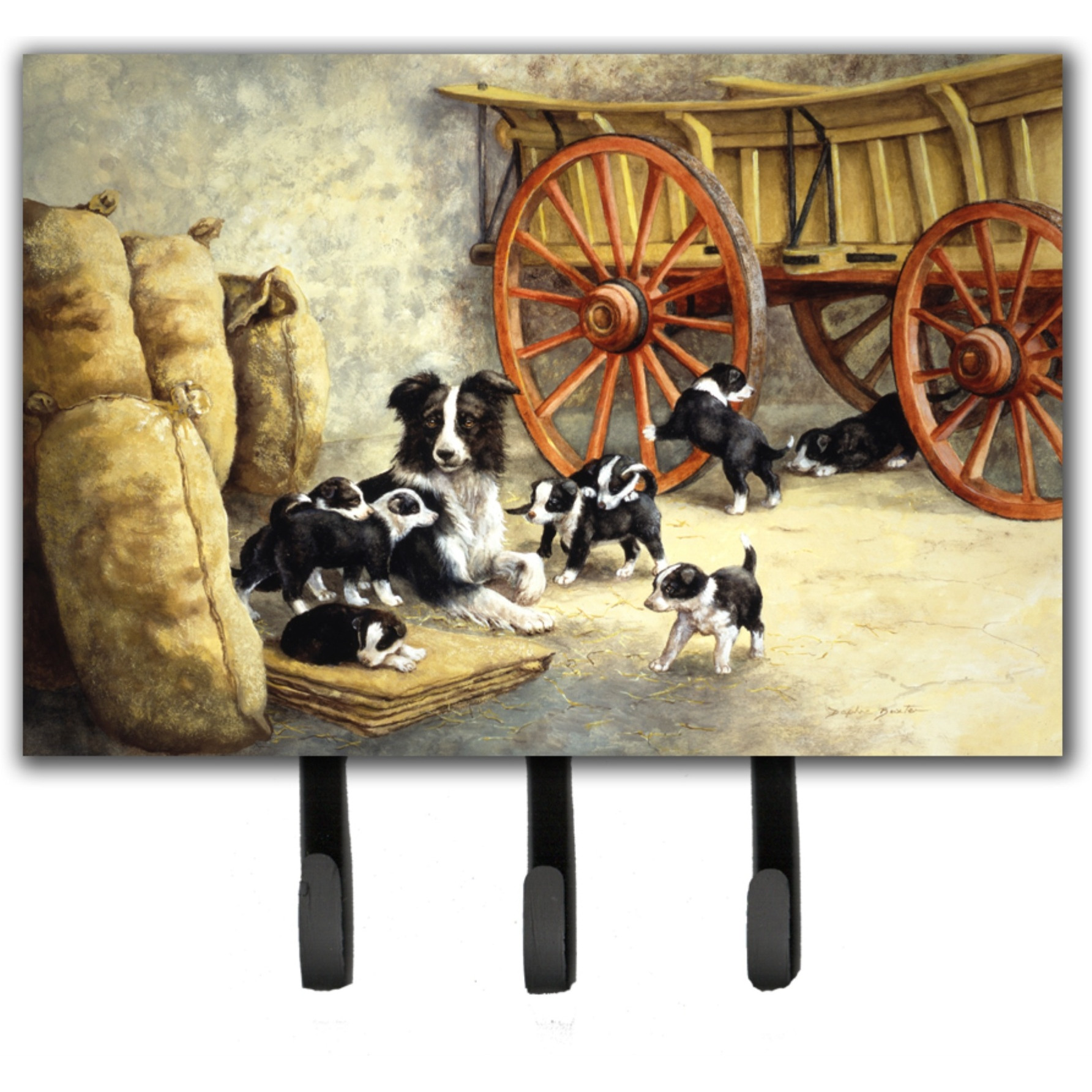&quotCaroline's Treasures BDBA0118TH68 border Collie Dog Litter Leash or Key Holder, Large, Multicolor"