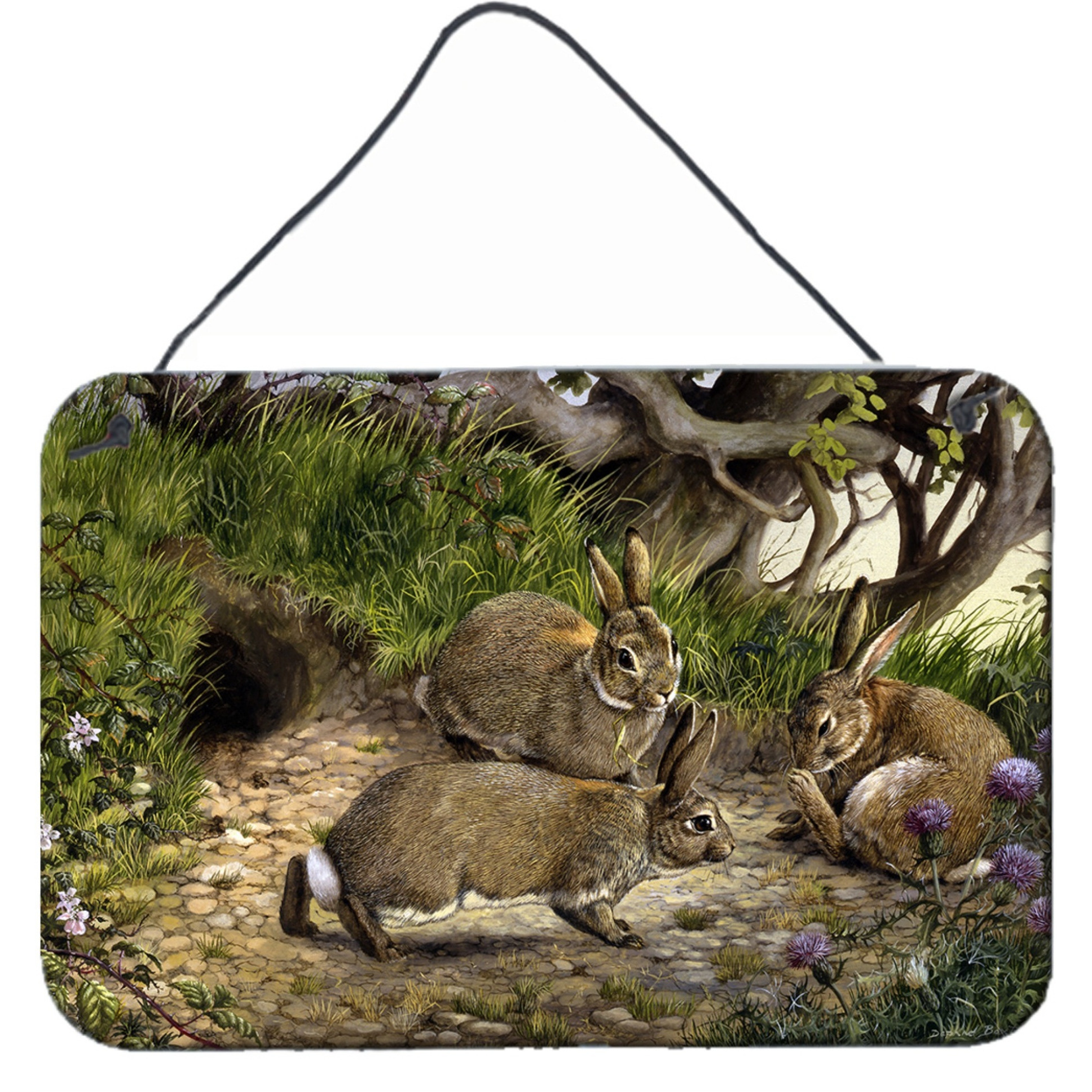 &quotCaroline's Treasures Rabbit Hole Wall or Door Hanging Prints BDBA0136DS812, 8HX12W, Multicolor"