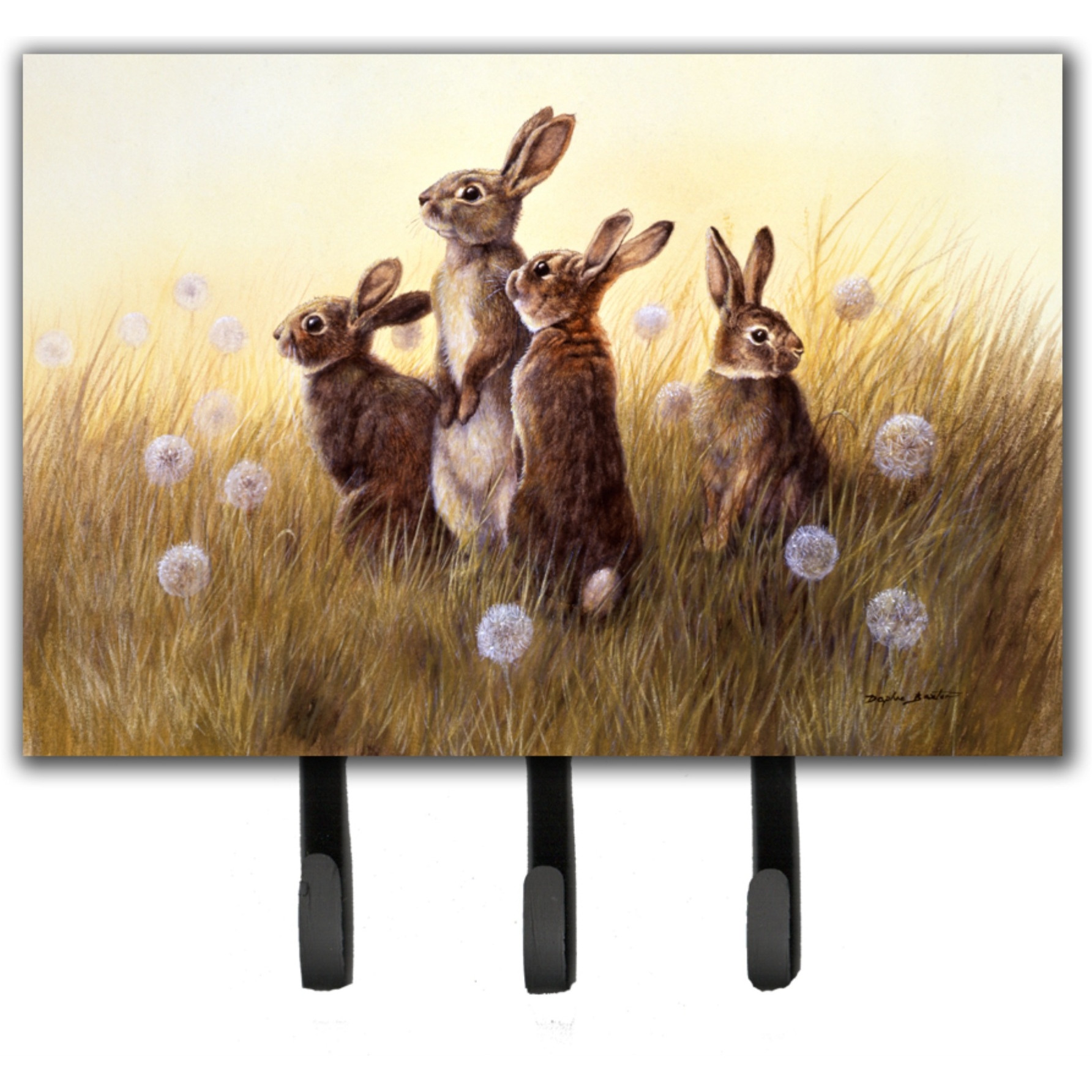 &quotCaroline's Treasures Rabbits in the Dandelions Leash or Key Holder BDBA0144TH68, Triple, Multicolor"