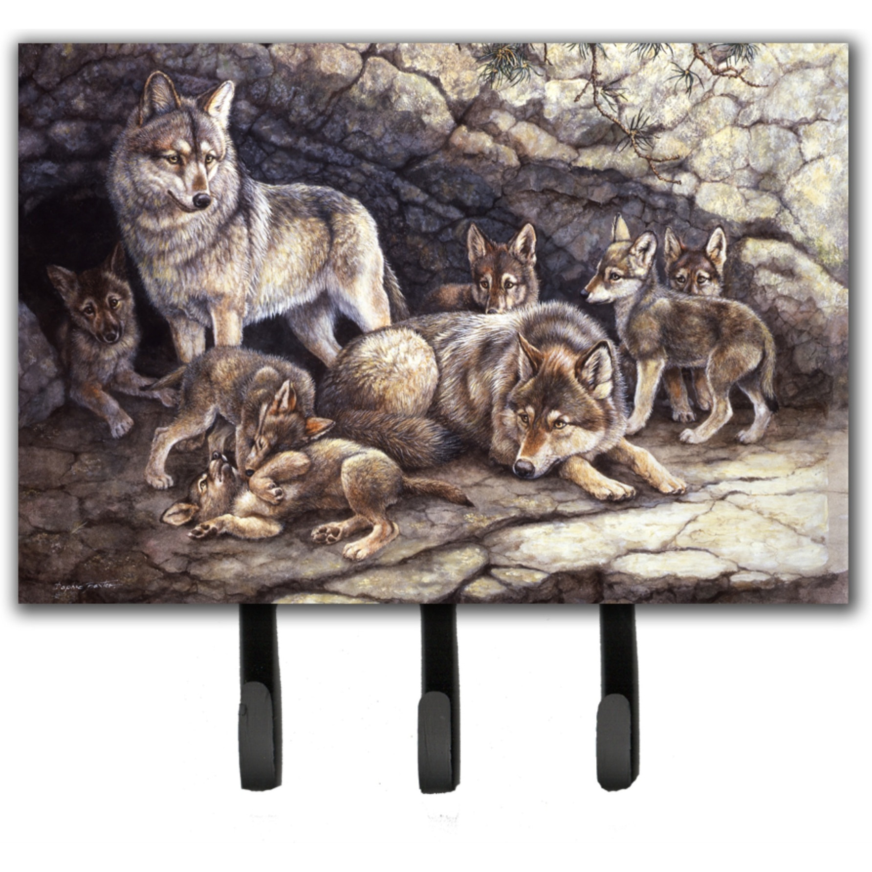&quotCaroline's Treasures Wolf Wolves by the Den Leash or Key Holder BDBA0157TH68, Triple"