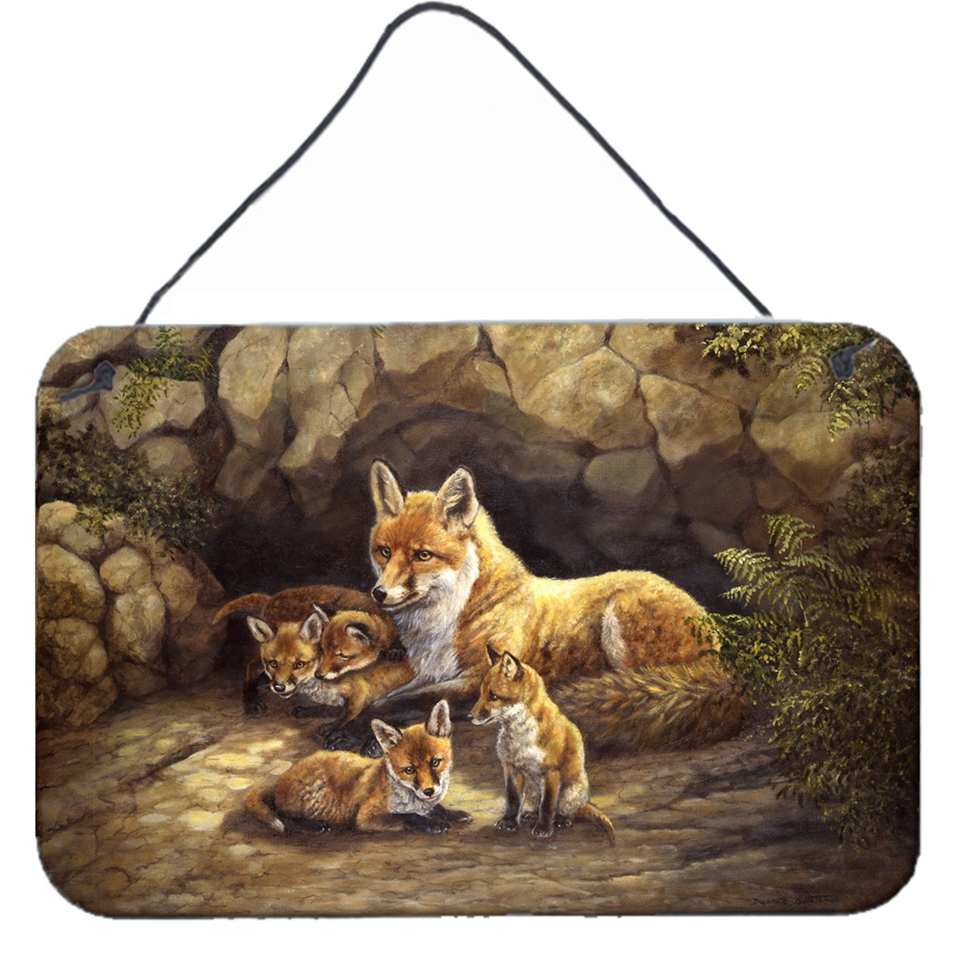 &quotCaroline's Treasures Family Foxes by The Den Wall or Door Hanging Prints BDBA0169DS812, 8HX12W, Multicolor"