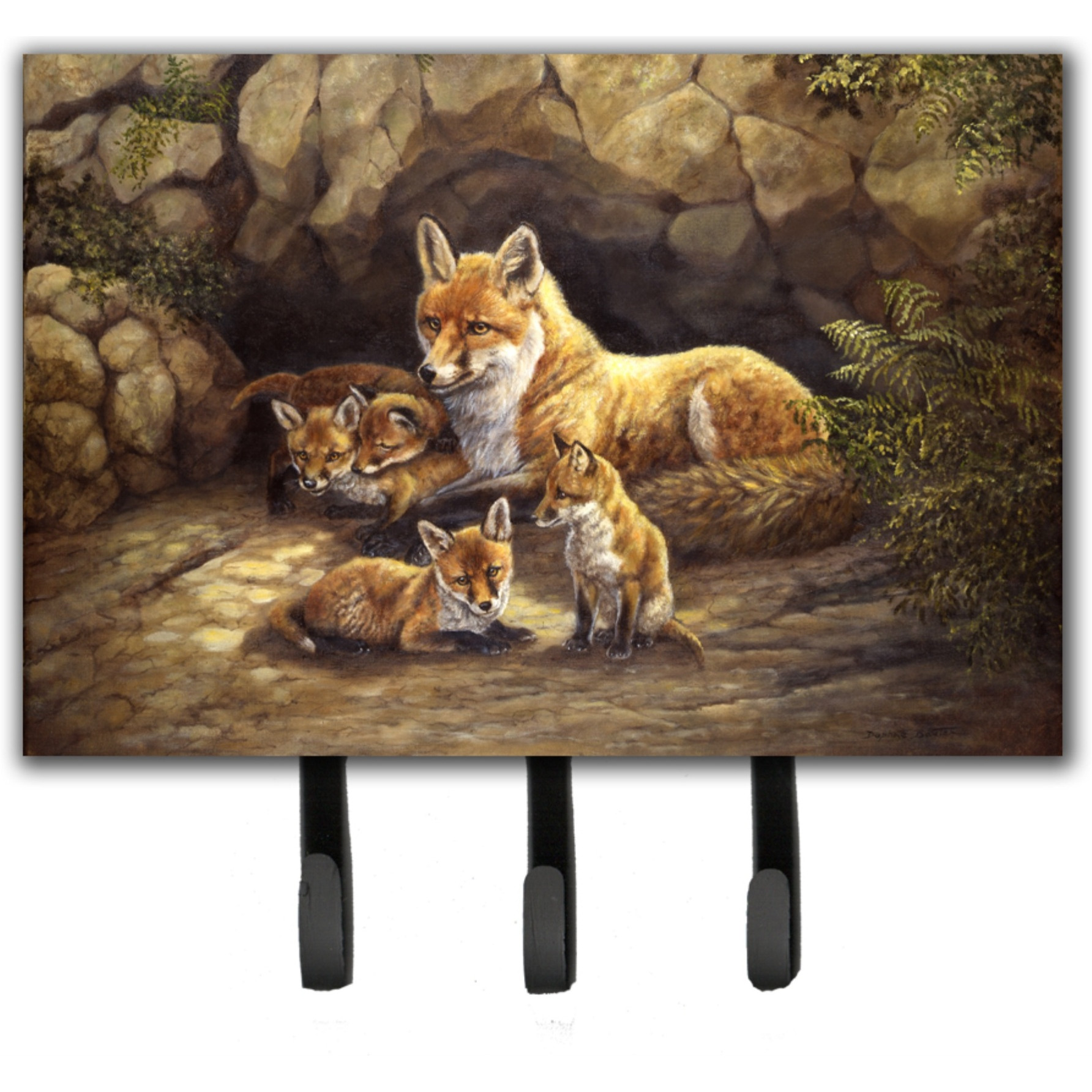 &quotCaroline's Treasures Family Foxes by The Den Leash or Key Holder BDBA0169TH68, Triple"