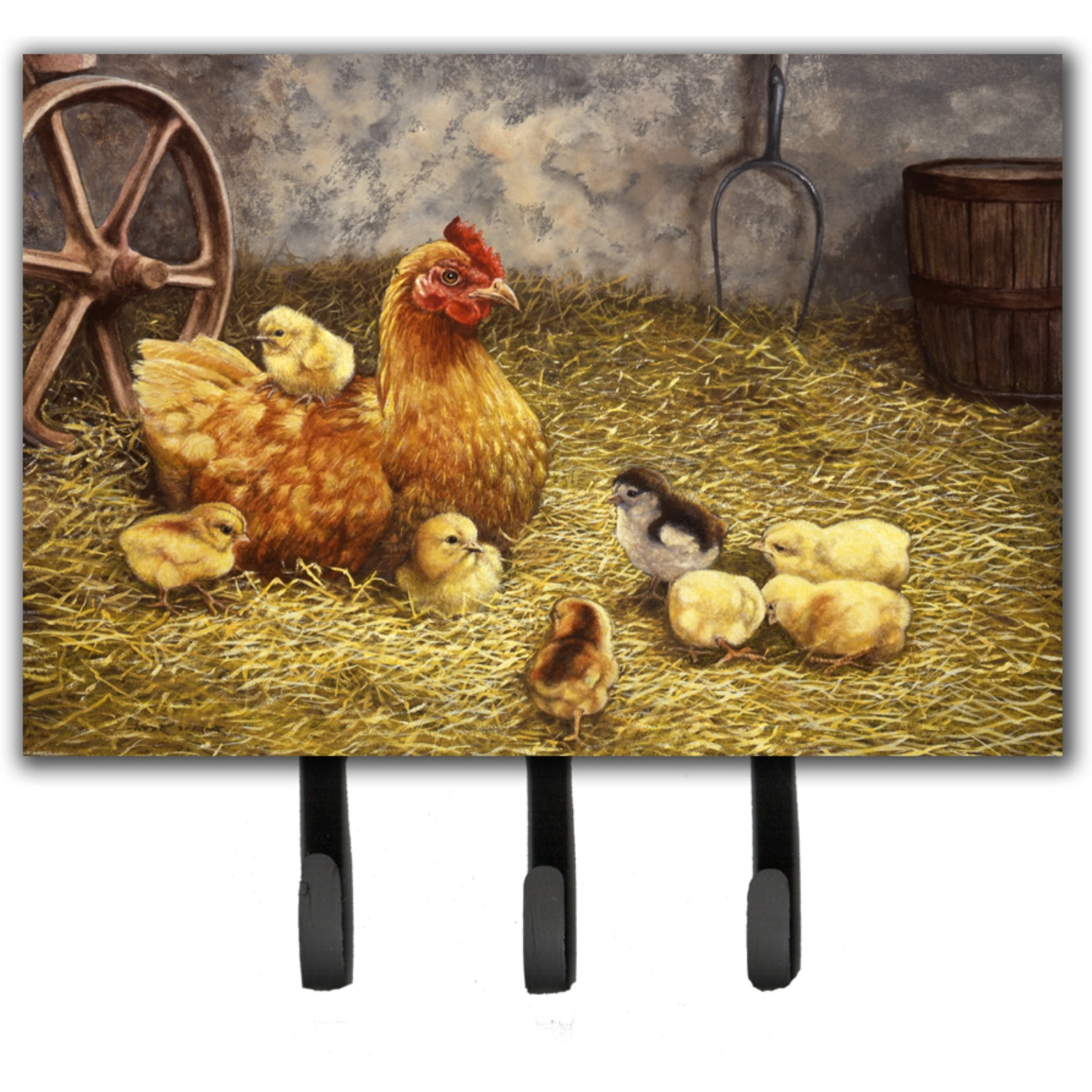 &quotCaroline's Treasures Chicken Hen and Her Chicks Leash or Key Holder BDBA0176TH68, Triple"