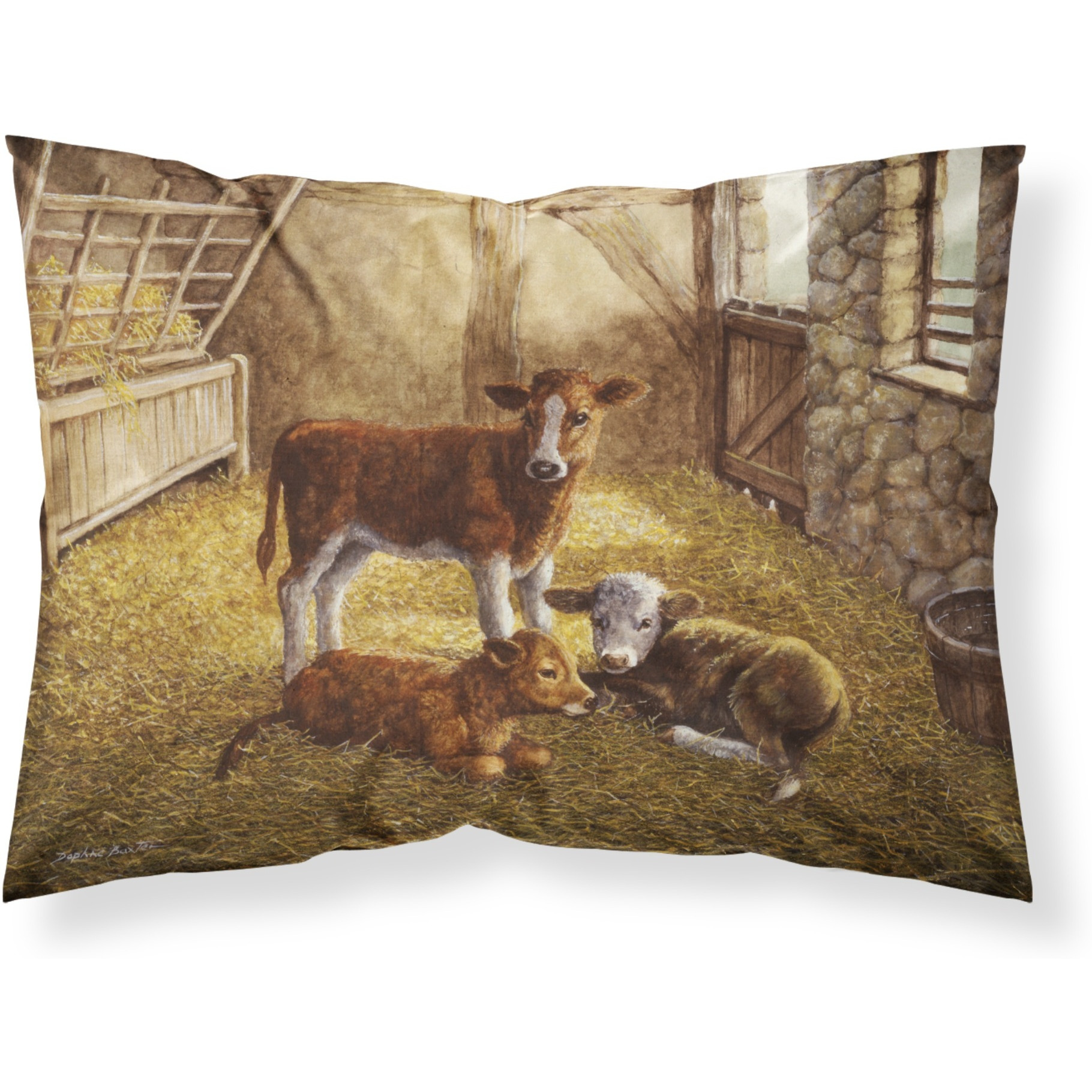 &quotCaroline's Treasures Cows Calves in the Barn Fabric Standard Pillowcase BDBA0179PILLOWCASE, Multicolor"