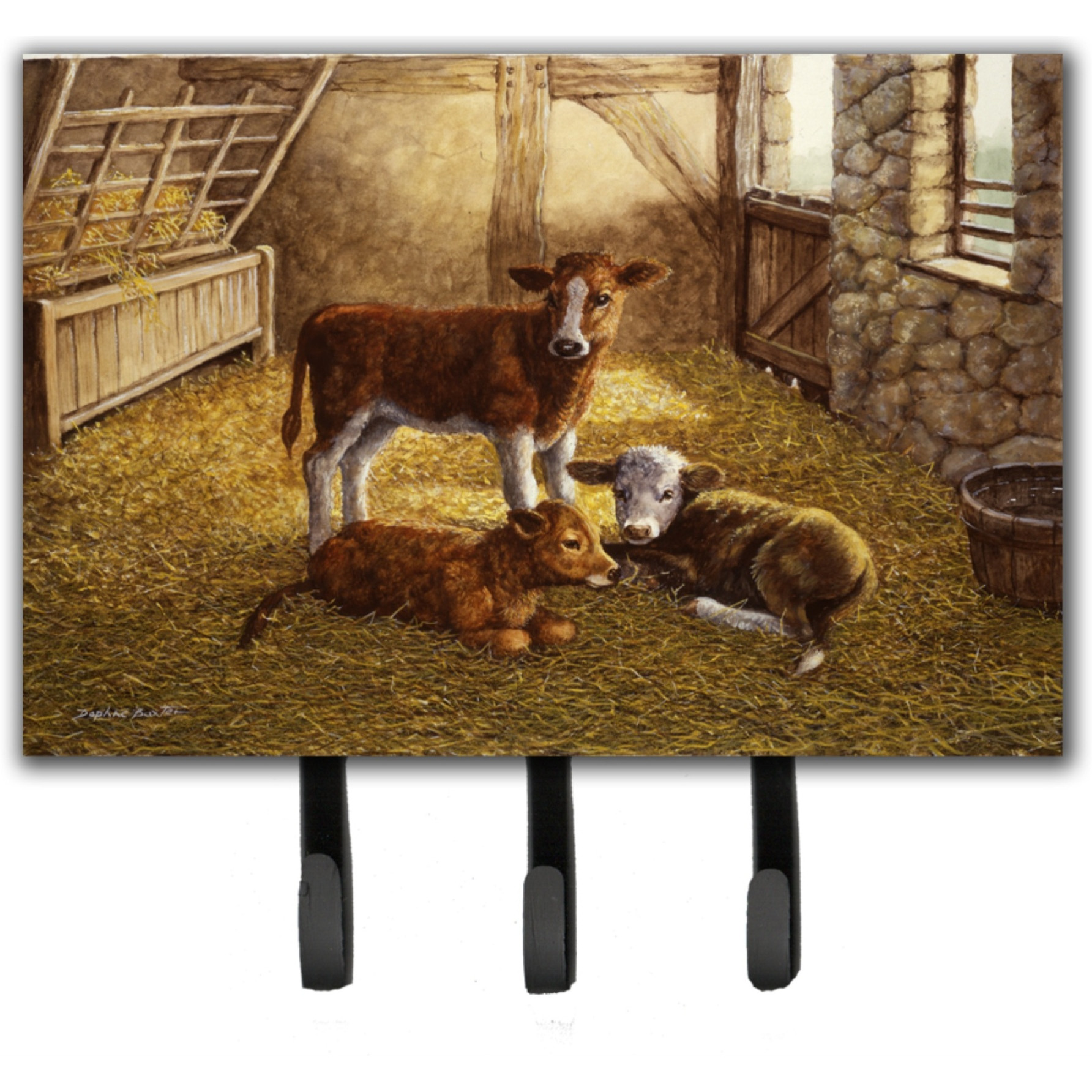 &quotCaroline's Treasures Cows Calves in the Barn Leash or Key Holder BDBA0179TH68, Triple"