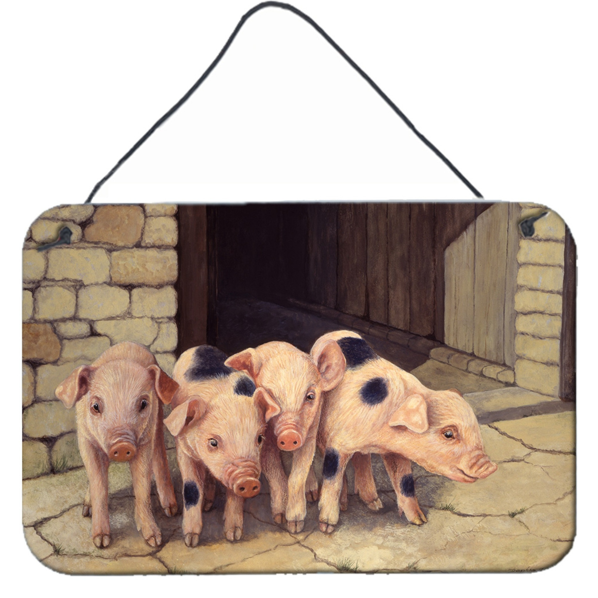 &quotCaroline's Treasures Pigs Piglets by Daphne Baxter Wall or Door Hanging Prints BDBA0225DS812, 8HX12W, Multicolor"