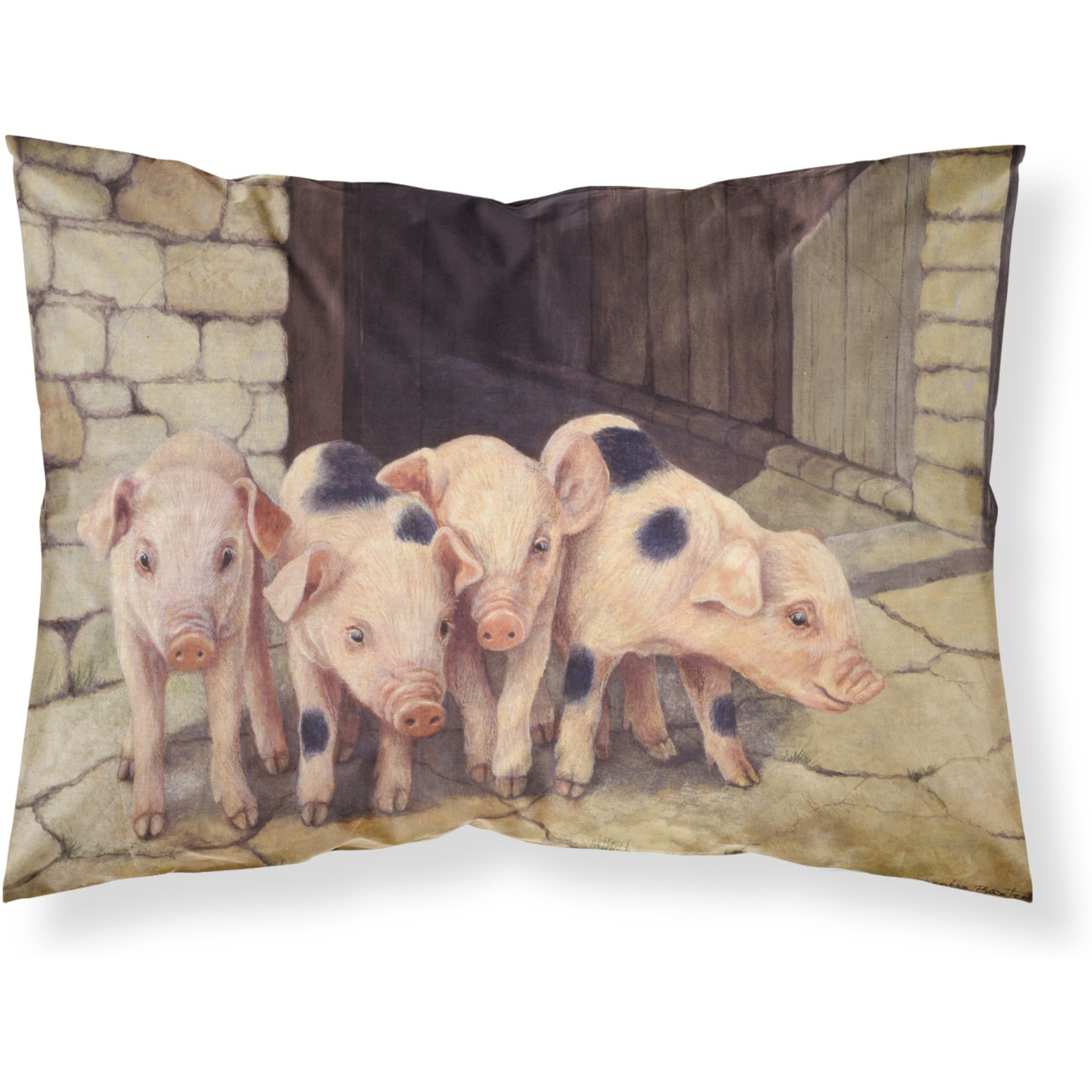&quotCaroline's Treasures Pigs Piglets by Daphne Baxter Fabric Standard Pillowcase BDBA0225PILLOWCASE, Multicolor"
