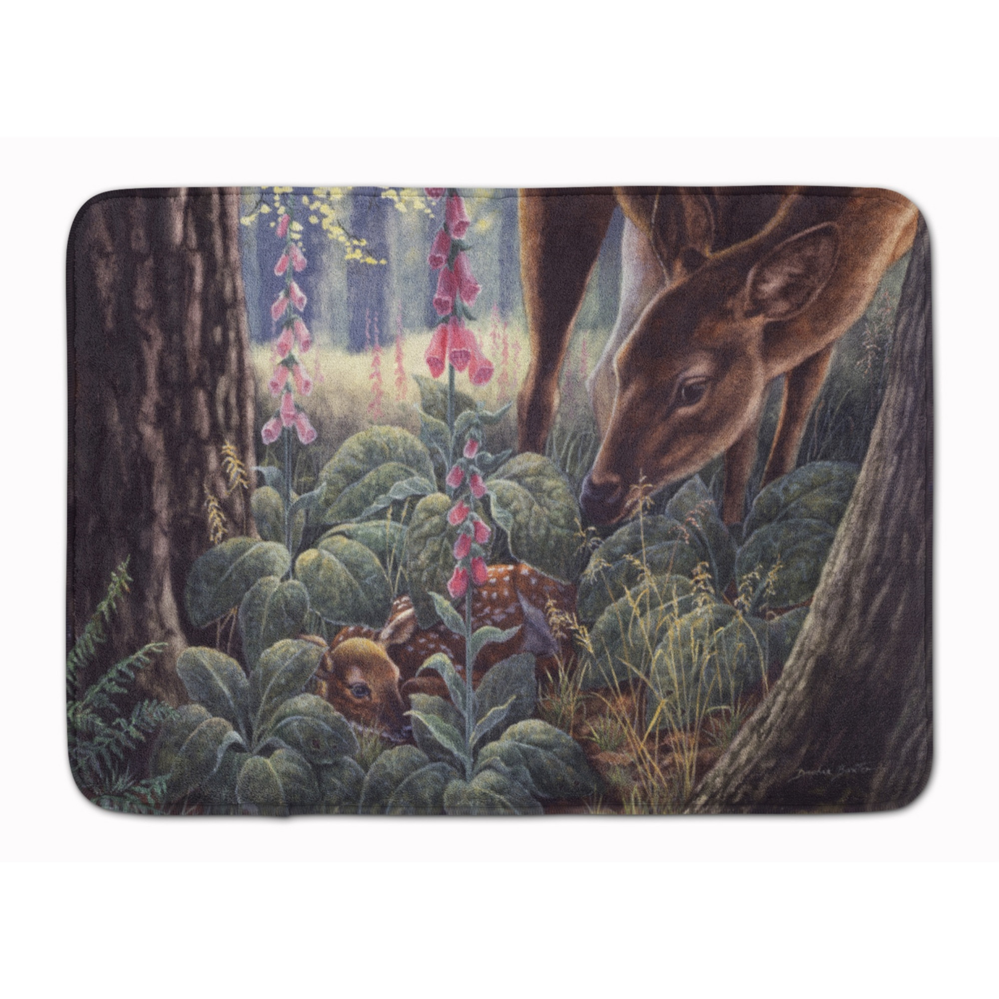 &quotCaroline's Treasures Doe and Fawn Deer Floor Mat, 19"" x 27"", Multicolor"