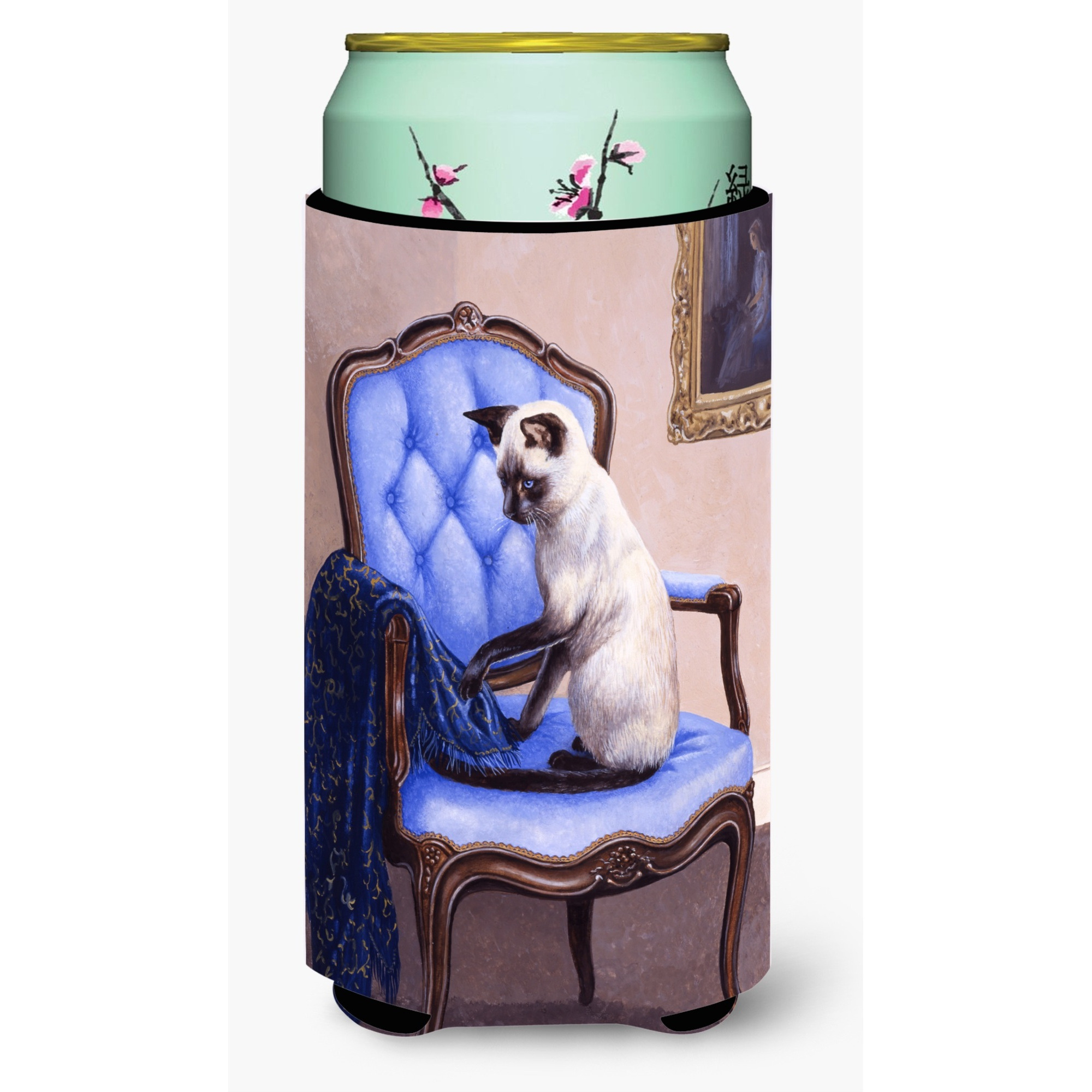 &quotCaroline's Treasures on The Chair Siamese Cat Tall Boy Koozie Hugger, Multicolor"