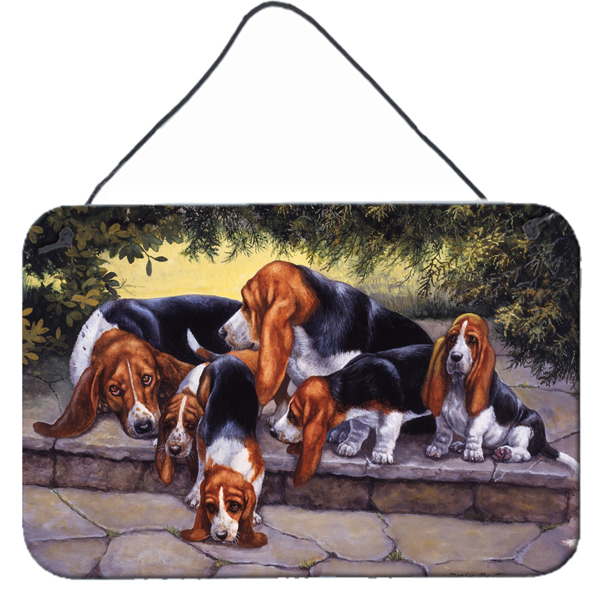 &quotCaroline's Treasures Basset Hound Puppies, Momma and Daddy Wall or Door Hanging Prints BDBA0276DS812, 8HX12W"