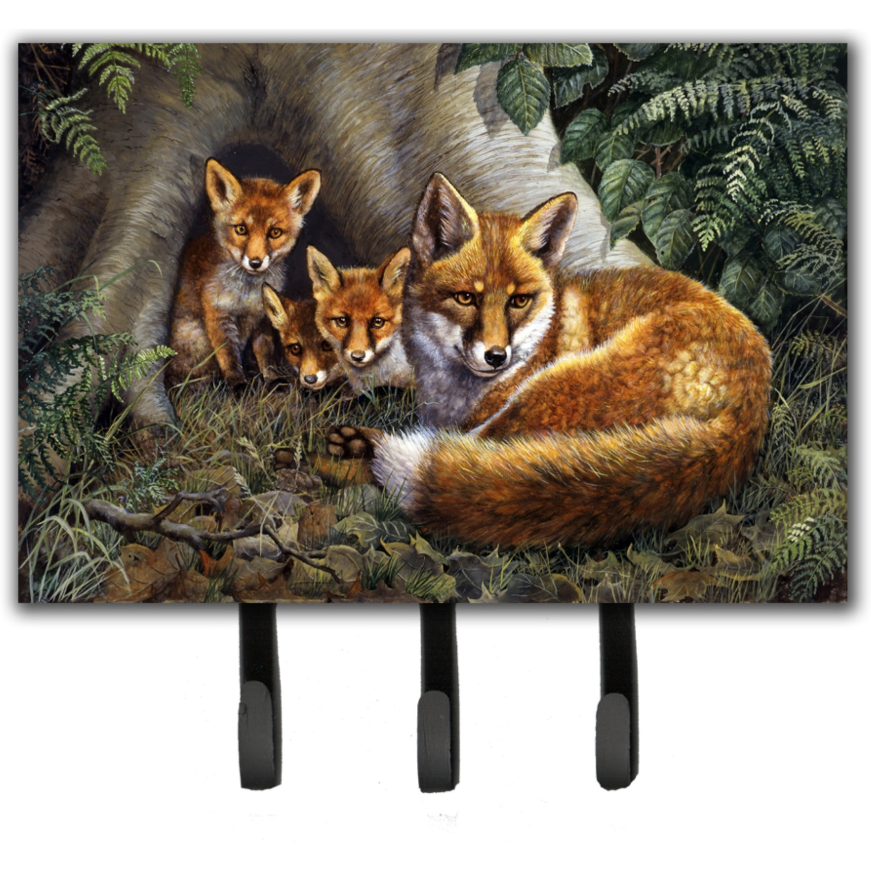 &quotCaroline's Treasures A Family of Foxes at Home Leash or Key Holder BDBA0283TH68, Triple"