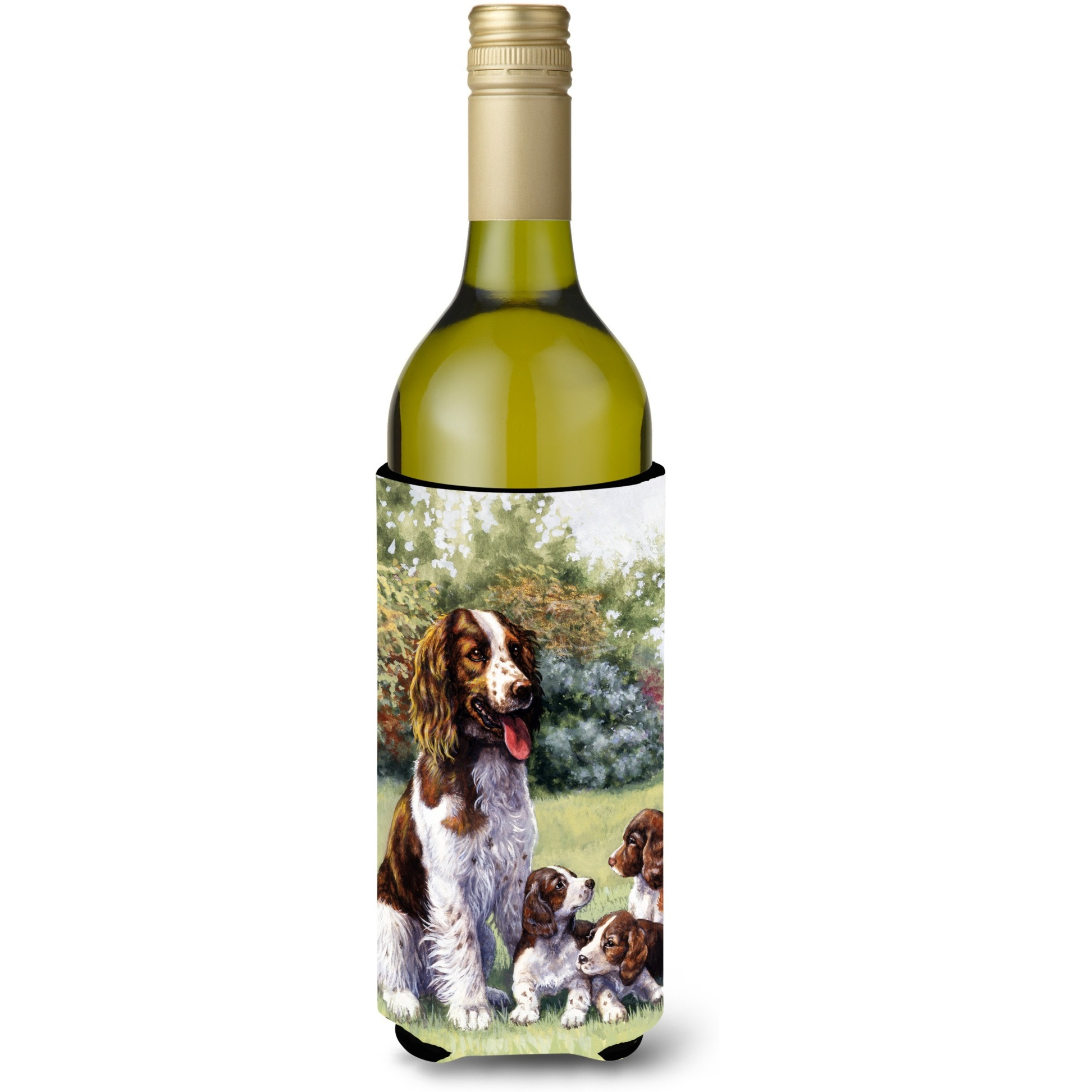 &quotCaroline's Treasures Springer Spaniels by Daphne Baxter Wine Bottle Koozie Hugger, 750ml, Multicolor"
