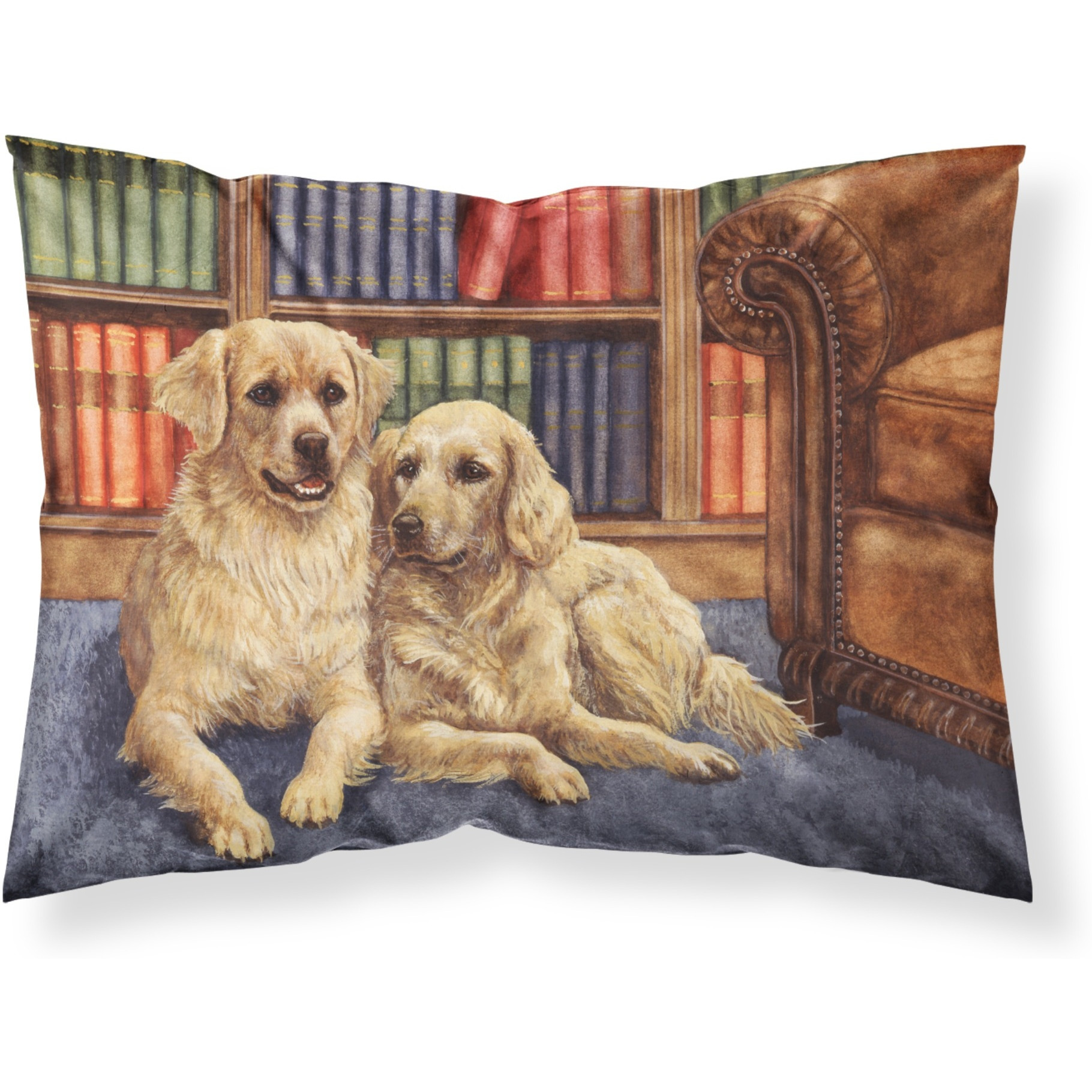 &quotCaroline's Treasures Golden Retrievers in the Library Fabric Standard Pillowcase BDBA0289PILLOWCASE, Multicolor"