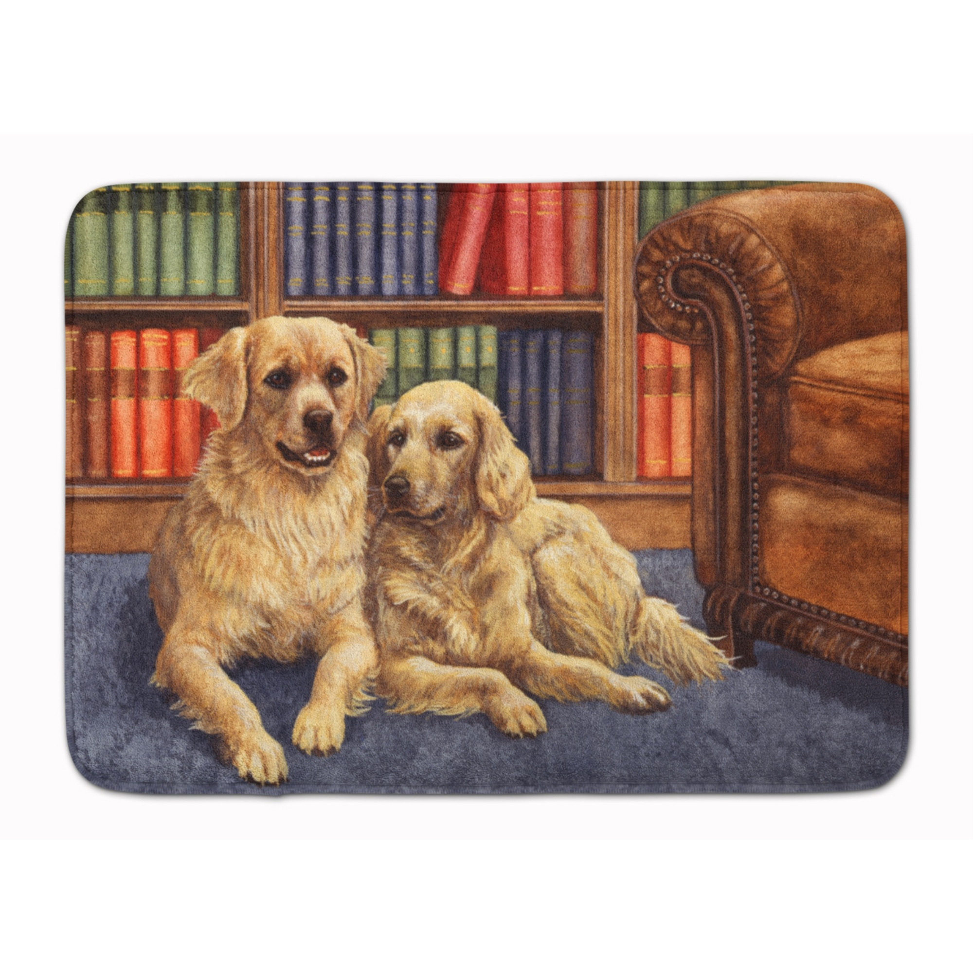 &quotCaroline's Treasures Golden Retrievers in the Library Floor Mat, 19"" x 27"", Multicolor"