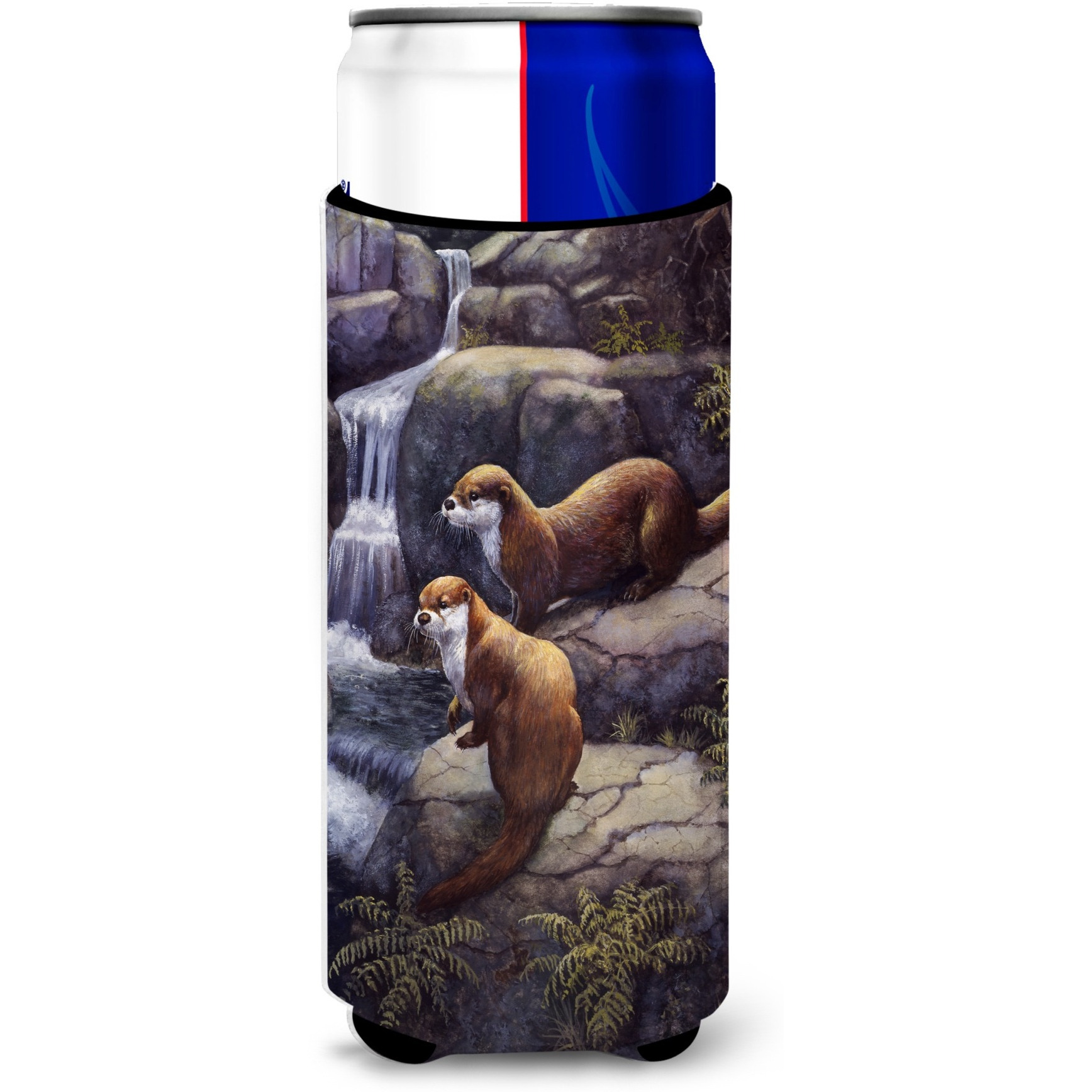 &quotCaroline's Treasures BDBA0293MUK "&quotOtters by the Waterfall by Daphne Baxter"" Ultra Beverage Insulators for Slim Cans, Multicolor"