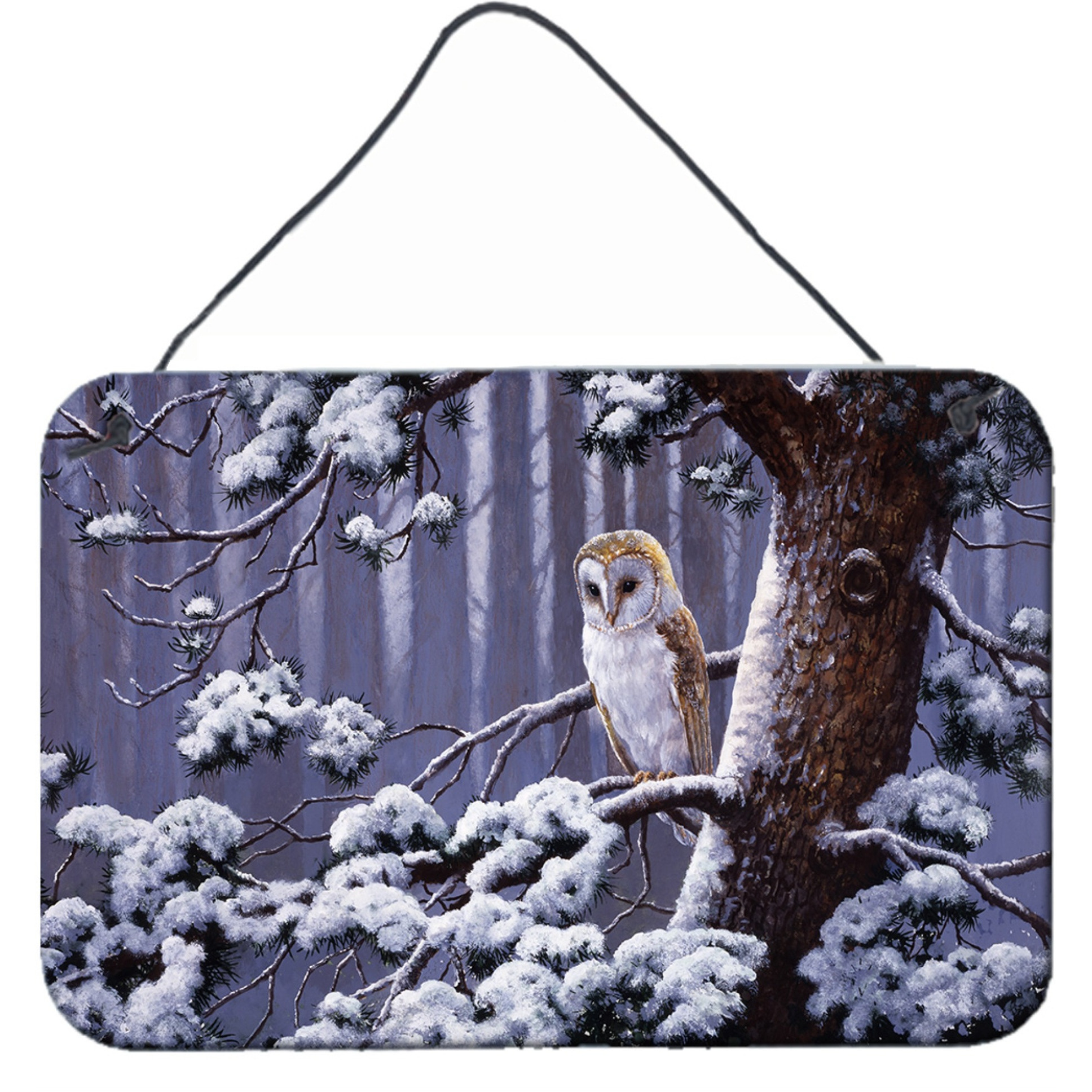 &quotCaroline's Treasures Owl on a Tree Branch in the Snow Wall or Door Hanging Prints BDBA0303DS812, 8HX12W"