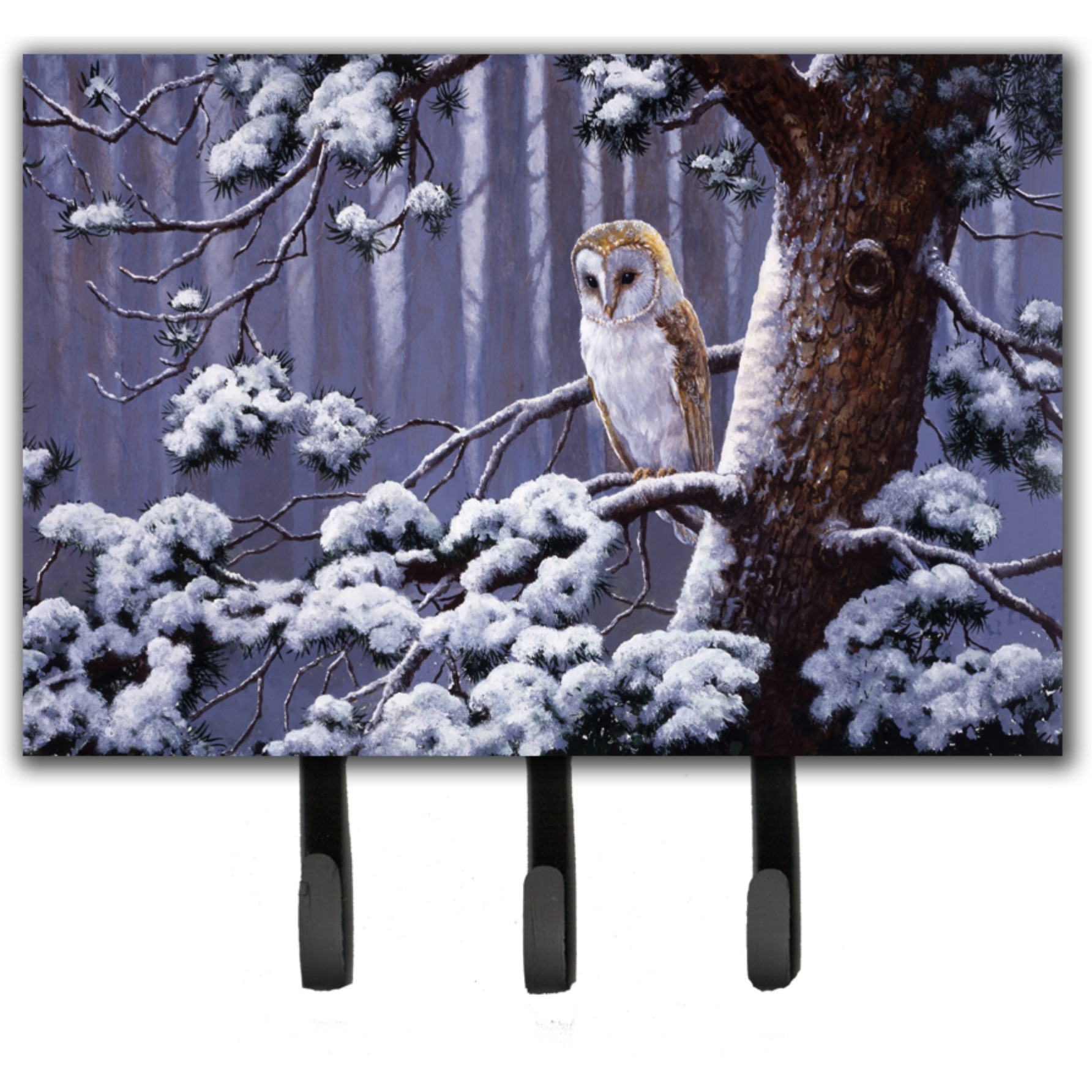 &quotCaroline's Treasures Owl on a Tree Branch in the Snow Leash or Key Holder BDBA0303TH68, Triple, Multicolor"