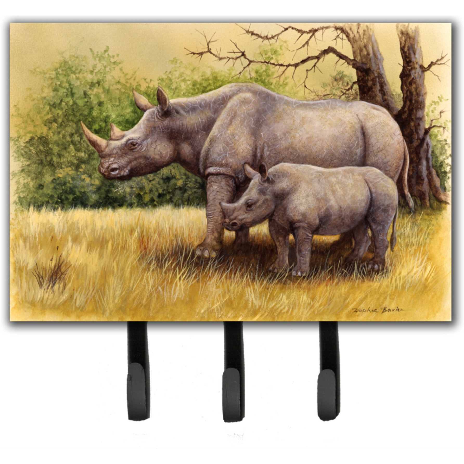 &quotCaroline's Treasures Rhinoceros by Daphne Baxter Leash or Key Holder BDBA0306TH68, Triple"
