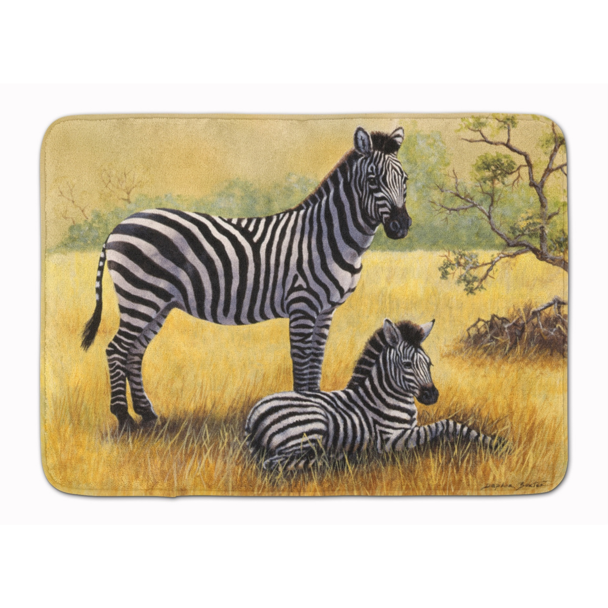 &quotCaroline's Treasures Zebras by Daphne Baxter Floor Mat, 19"" x 27"", Multicolor"