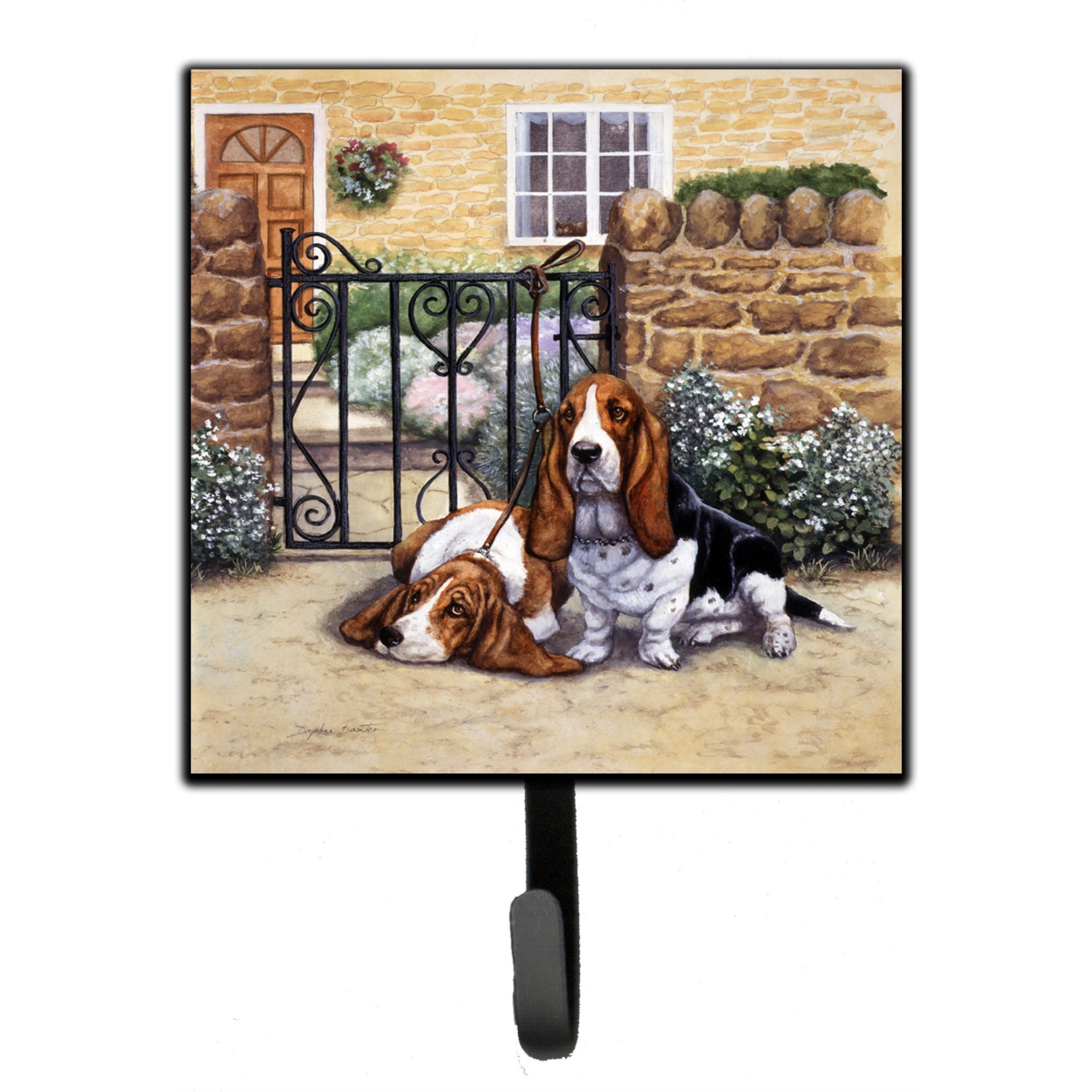 &quotCaroline's Treasures Basset Hound at the gate Leash or Key Holder BDBA0312SH4, Small, Multicolor"