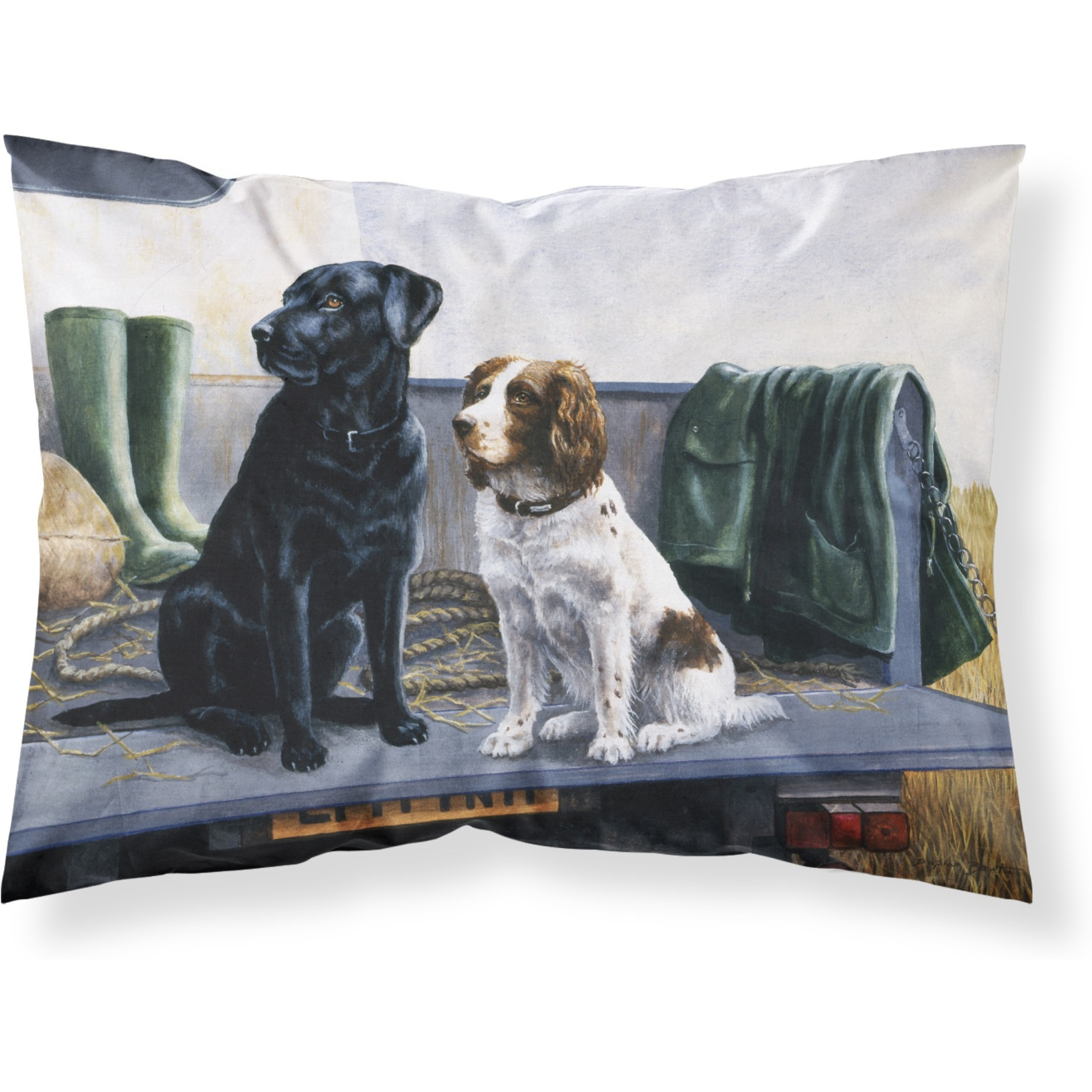 &quotCaroline's Treasures On The Tailgate Labrador and Springer Spaniel Fabric Standard Pillowcase BDBA0341PILLOWCASE, Multicolor"