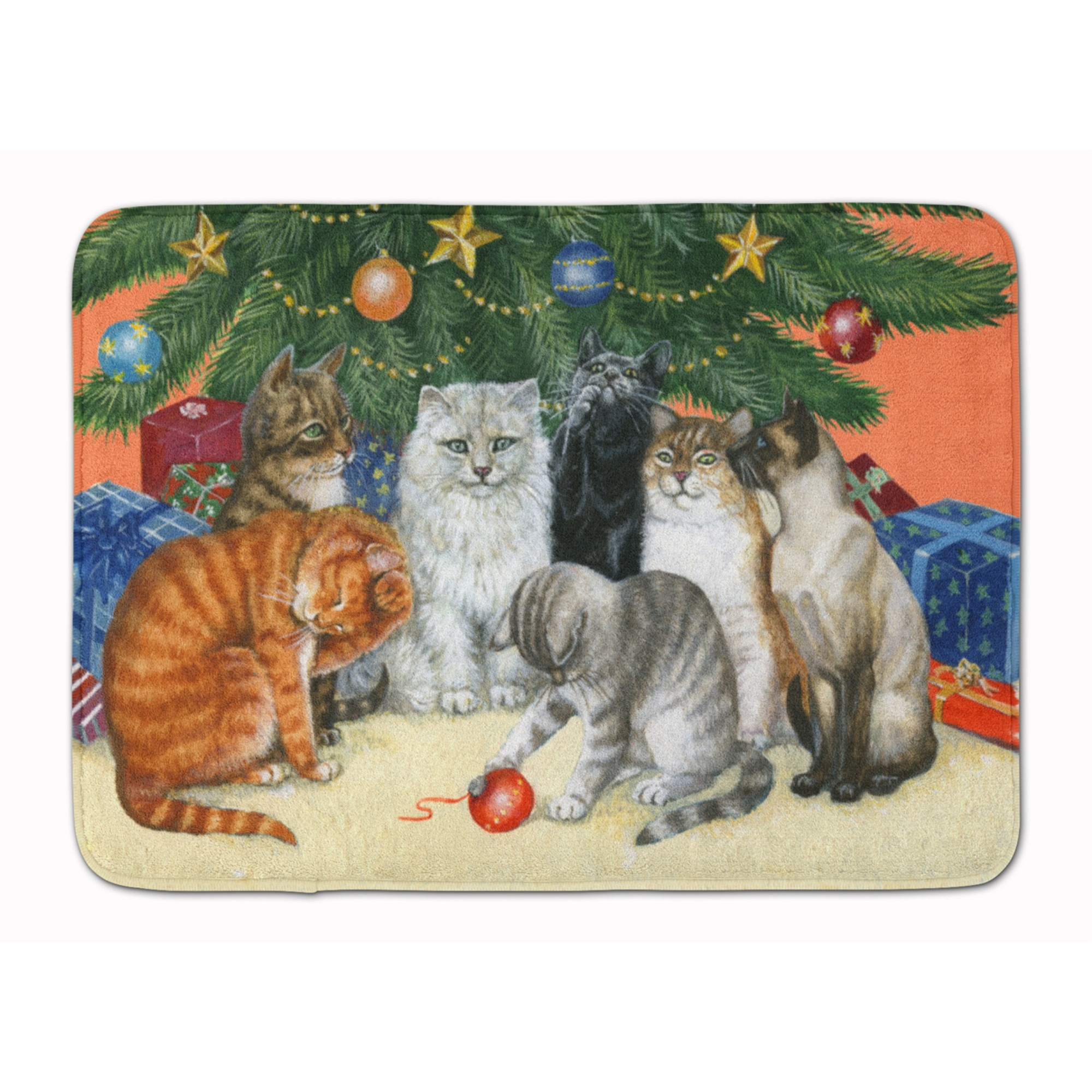 &quotCaroline's Treasures Cats under the Christmas Tree Floor Mat, 19"" x 27"", Multicolor"