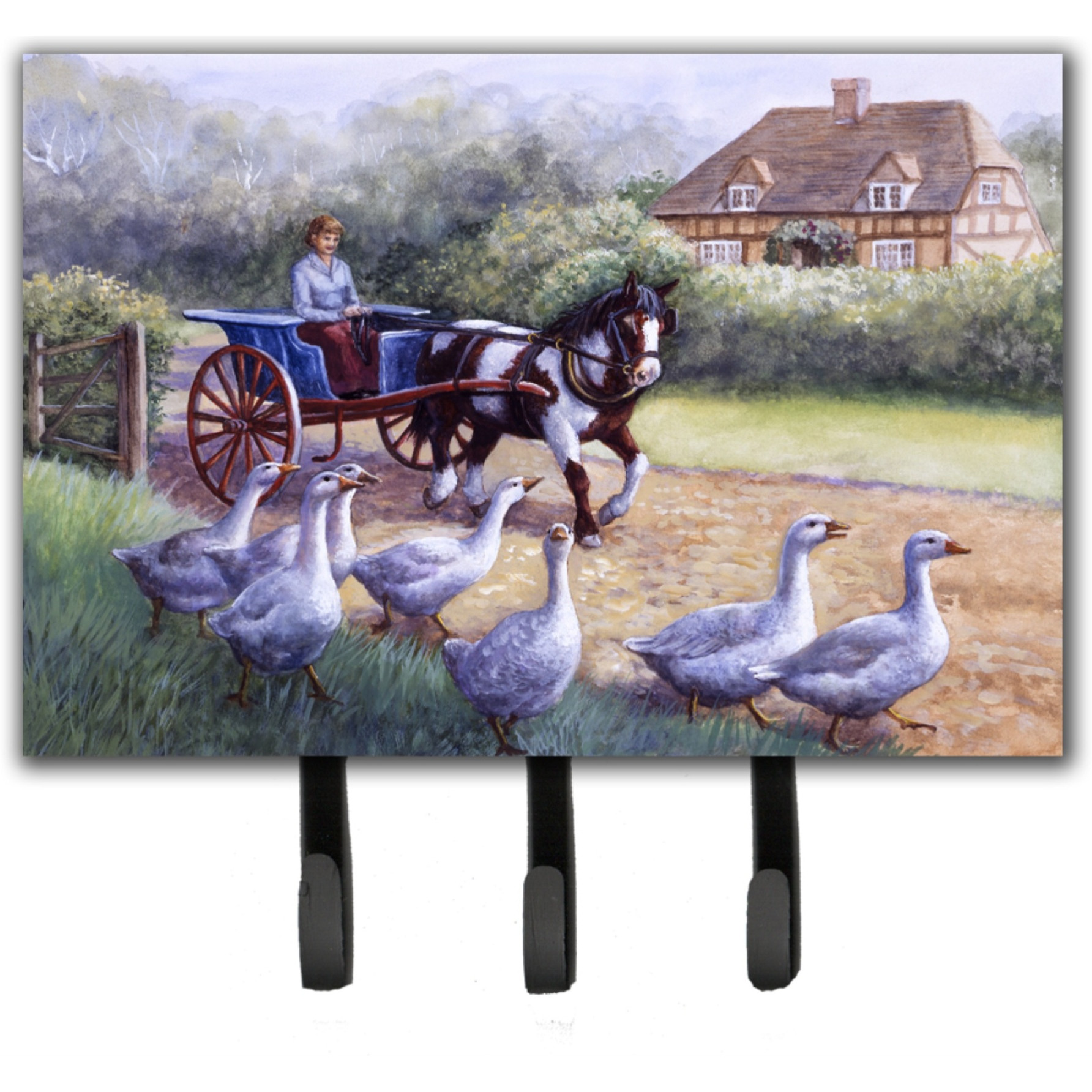&quotCaroline's Treasures Geese Crossing before the Horse Leash or Key Holder BDBA0351TH68, Triple"