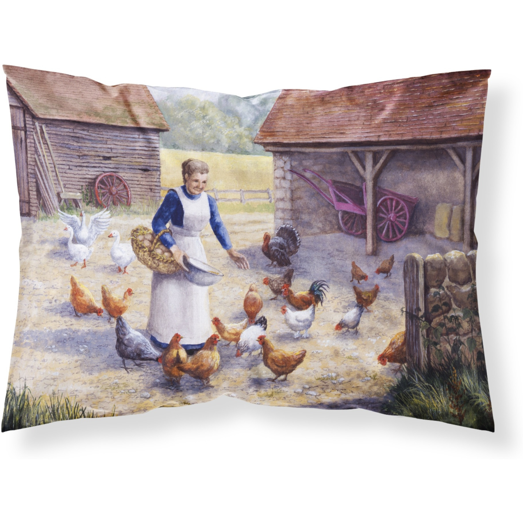 &quotCaroline's Treasures Chicken Hen Feeding Time Fabric Standard Pillowcase BDBA0352PILLOWCASE, Multicolor"