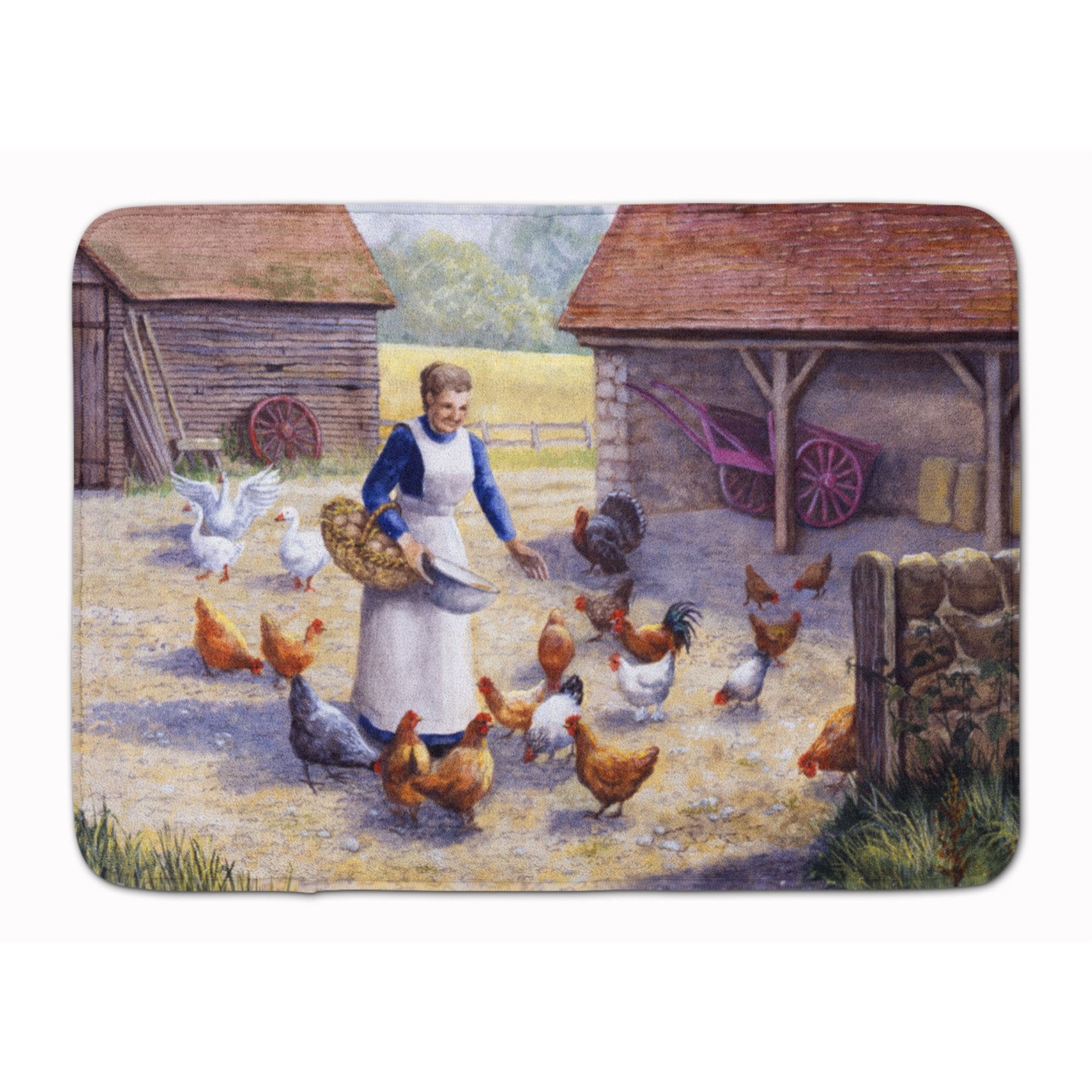 &quotCaroline's Treasures Chicken Hen Feeding Time Floor Mat, 19"" x 27"", Multicolor"