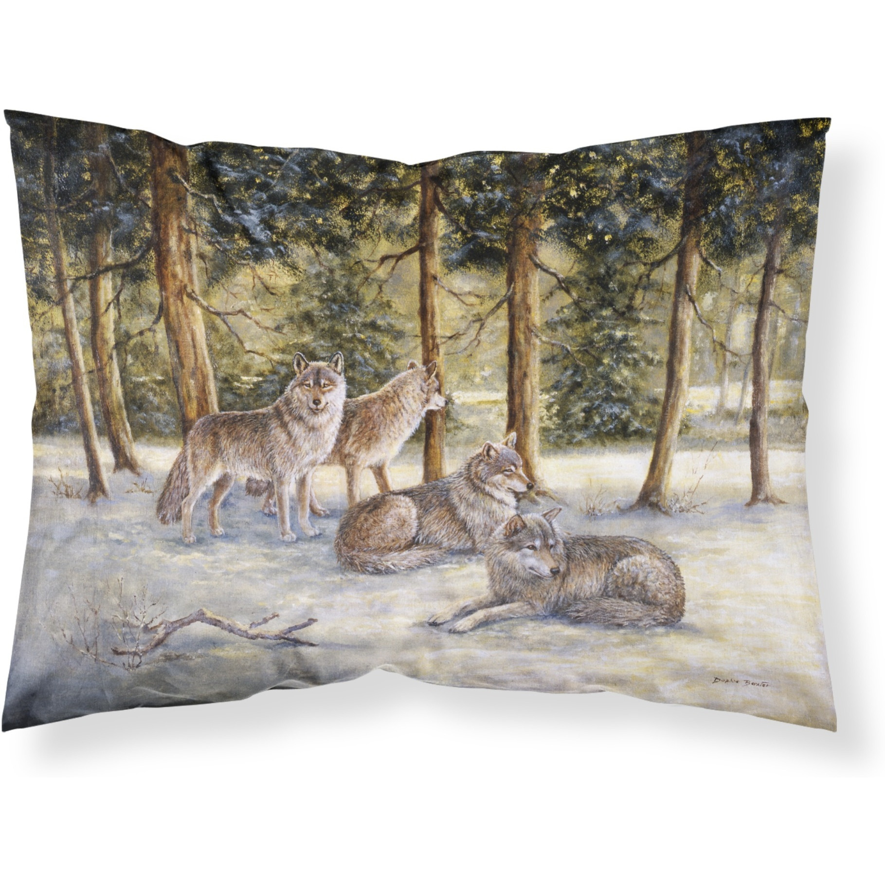 &quotCaroline's Treasures Wolves by Daphne Baxter Fabric Standard Pillowcase BDBA0371PILLOWCASE, Multicolor"