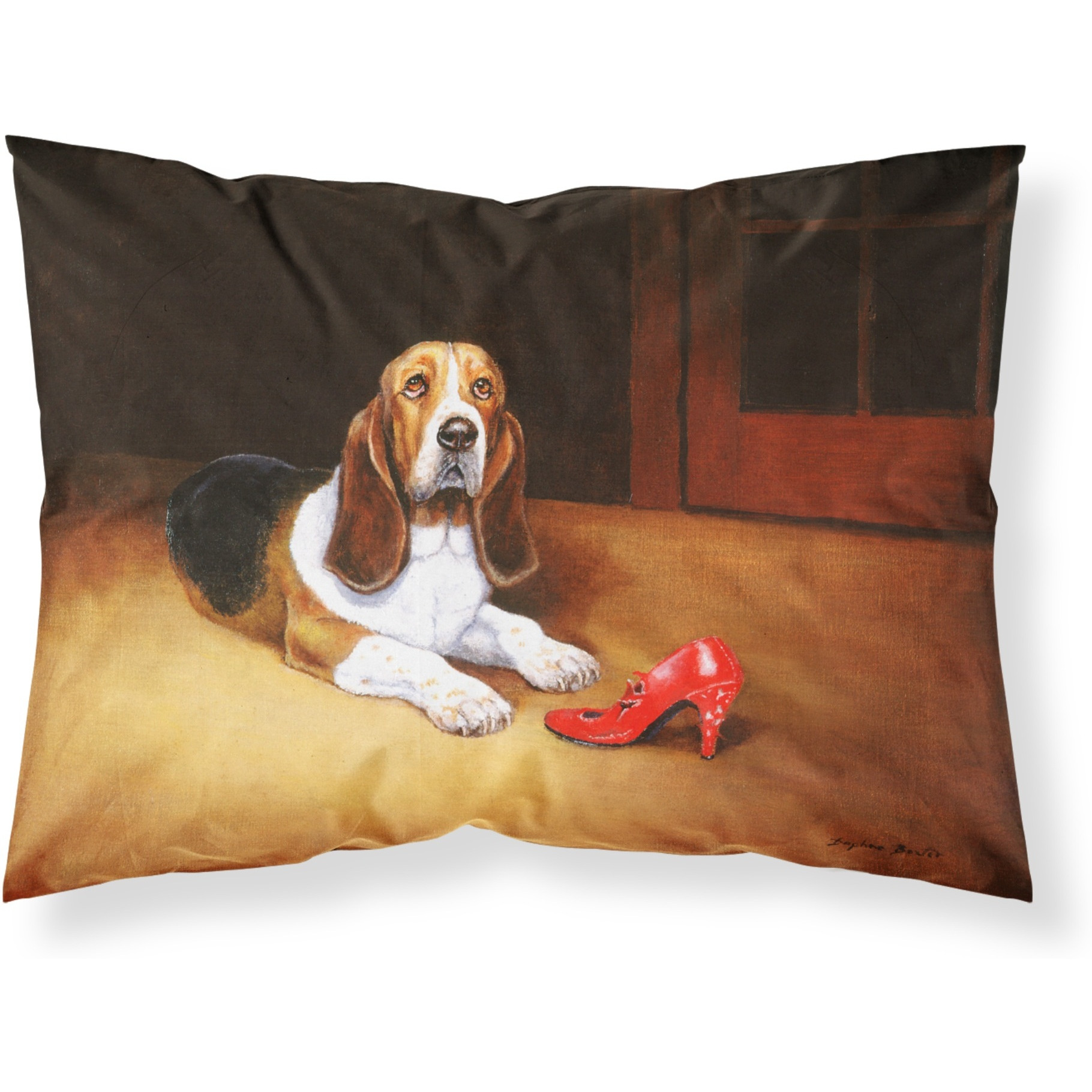 &quotCaroline's Treasures Basset and Shoe Fabric Standard Pillowcase BDBA0372PILLOWCASE, Multicolor"