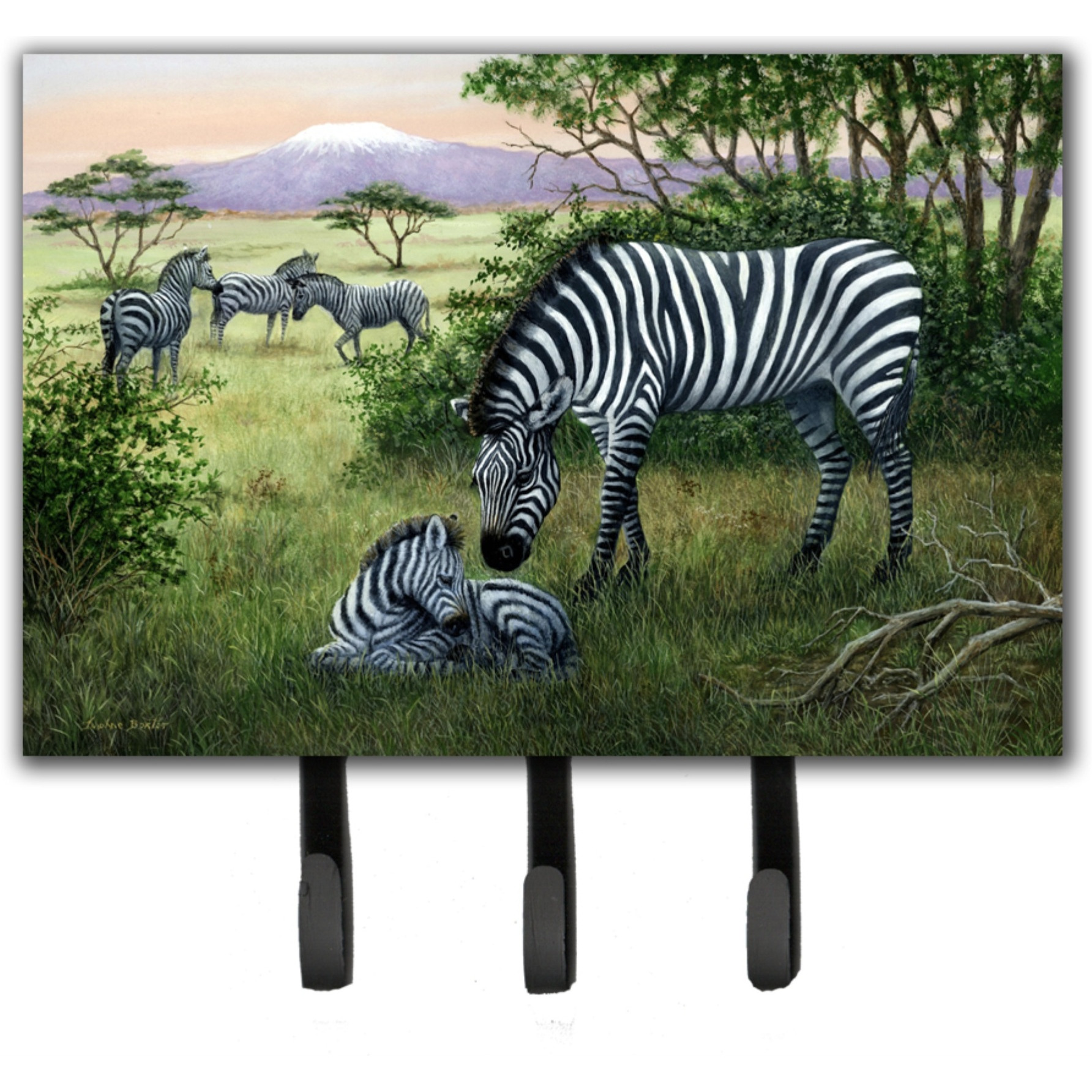 &quotCaroline's Treasures Zebras in the Field with Baby Leash or Key Holder BDBA0385TH68, Triple"