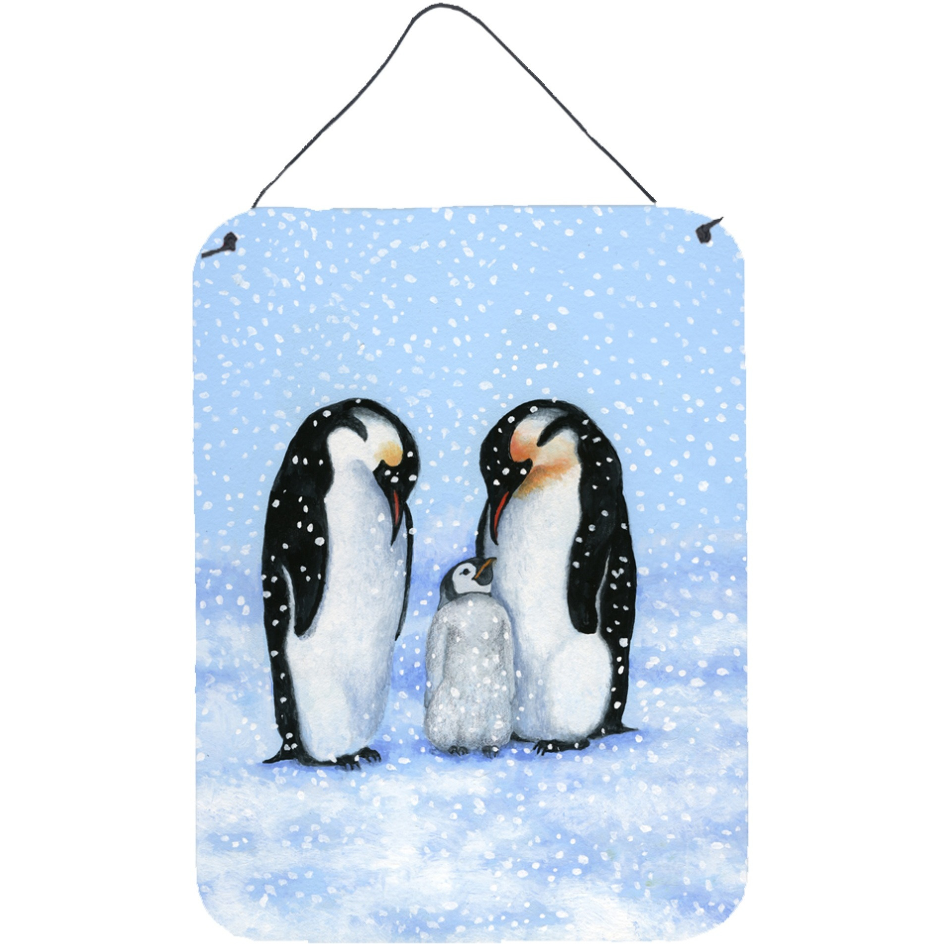 &quotCaroline's Treasures Penguin Family by Daphne Baxter Wall or Door Hanging Prints BDBA0427DS1216, 16"&quotH x 12"&quotW, Multicolor"