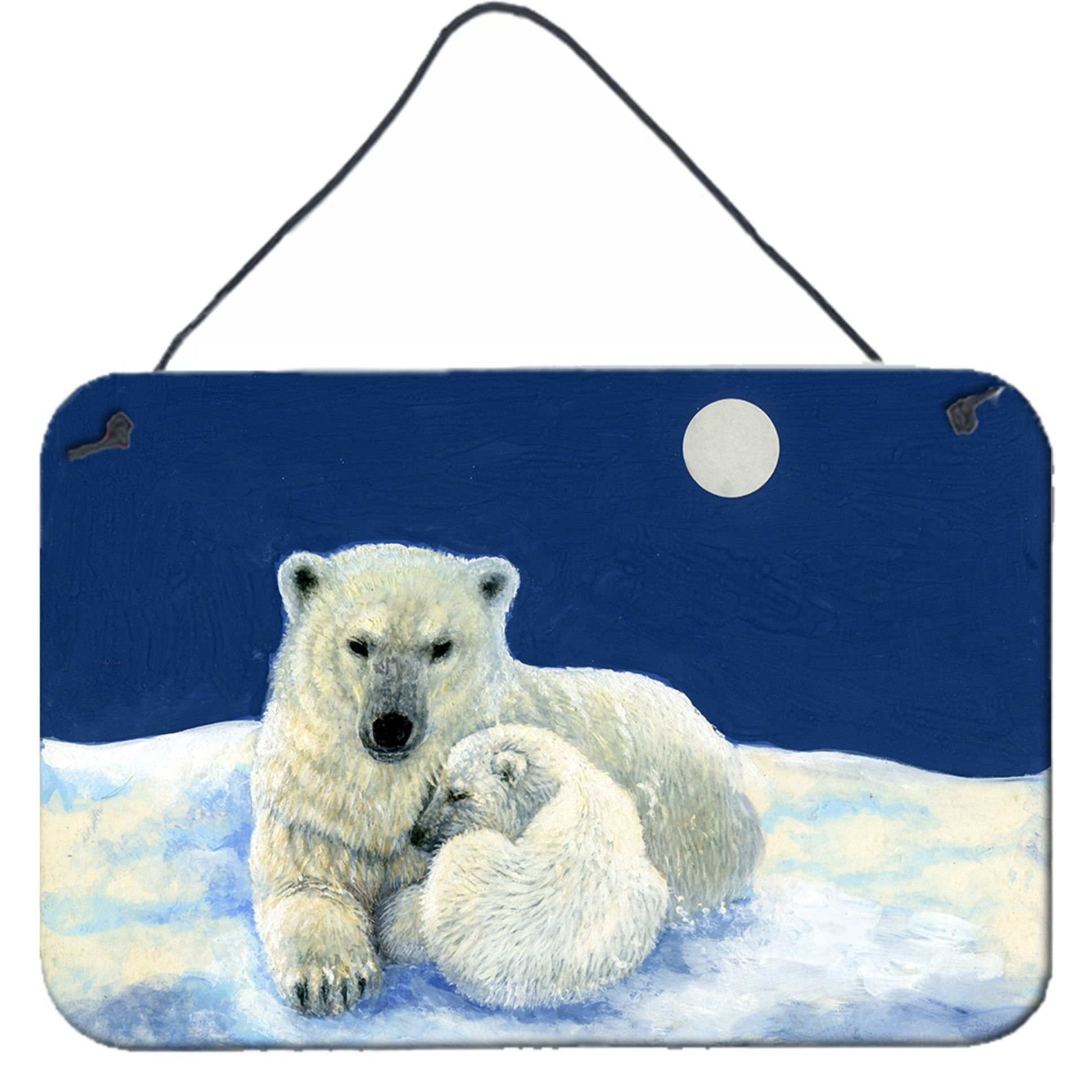 &quotCaroline's Treasures Polar Bears Moonlight Snuggle Wall or Door Hanging Prints BDBA0429DS812, 8HX12W"