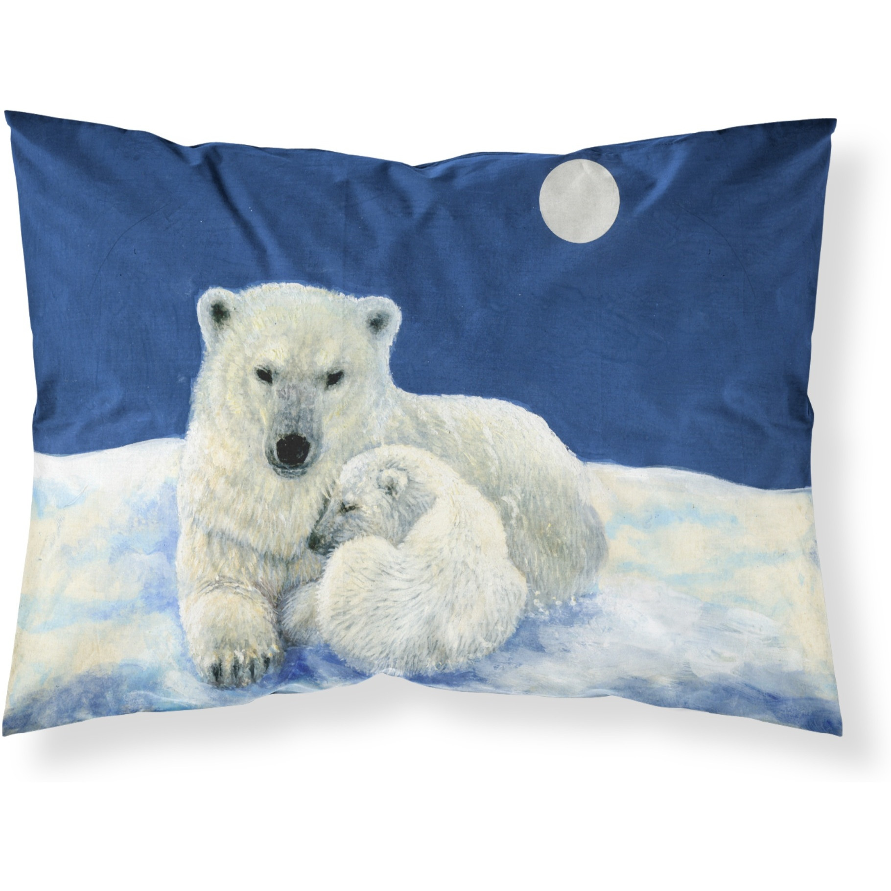 &quotCaroline's Treasures Polar Bears Moonlight Snuggle Fabric Standard Pillowcase BDBA0429PILLOWCASE, Multicolor"