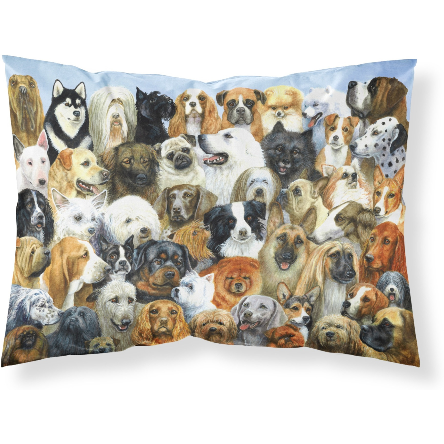 &quotCaroline's Treasures "&quotFifty One Dogs"" Printed, Polyester Envelope Closure pillowcase, Standard, Multicolor"