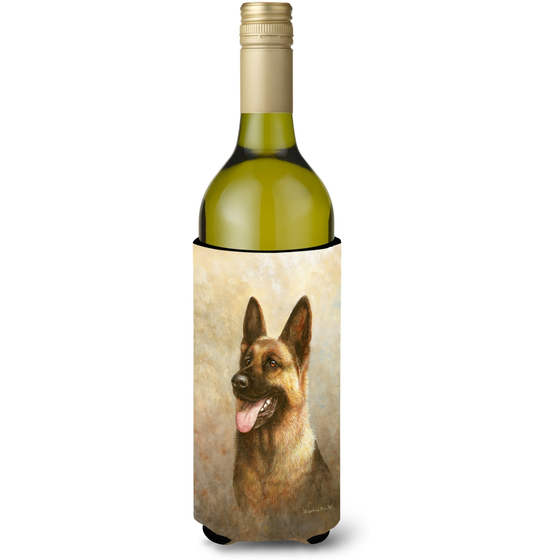 &quotCaroline's Treasures Alsatian German Shepherd Wine Bottle Koozie Hugger, 750ml, Multicolor"