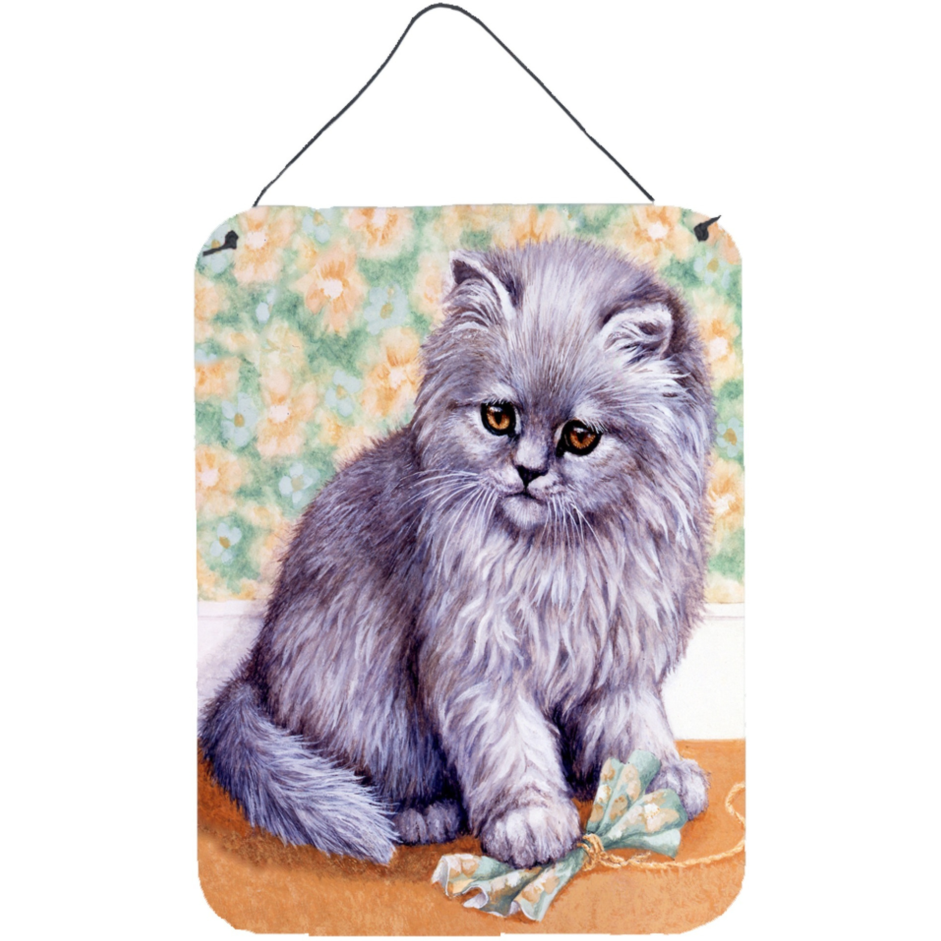 &quotCaroline's Treasures Grey Cat by Daphne Baxter Wall or Door Hanging Prints BDBA254ADS1216, 16HX12W, Multicolor"