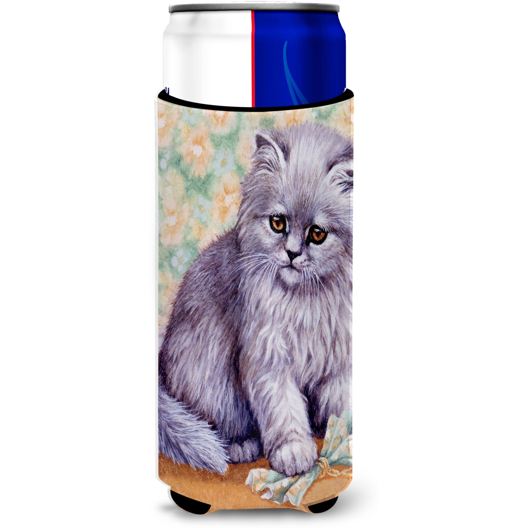 &quotCaroline's Treasures Grey Cat by Daphne Baxter Michelob Ultra Koozies for Slim Cans, Multicolor"