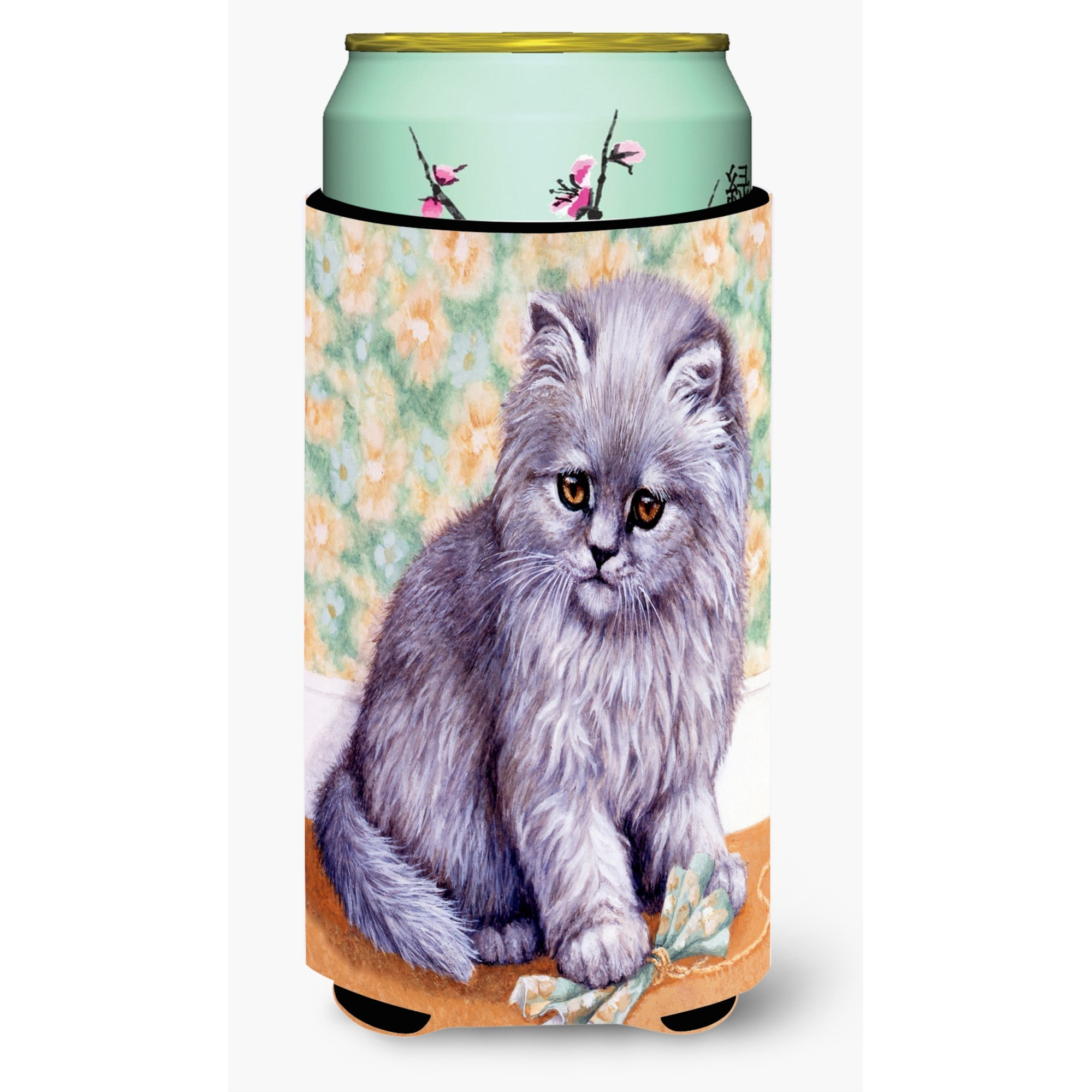 &quotCaroline's Treasures Grey Cat by Daphne Baxter Tall Boy Koozie Hugger, Multicolor"