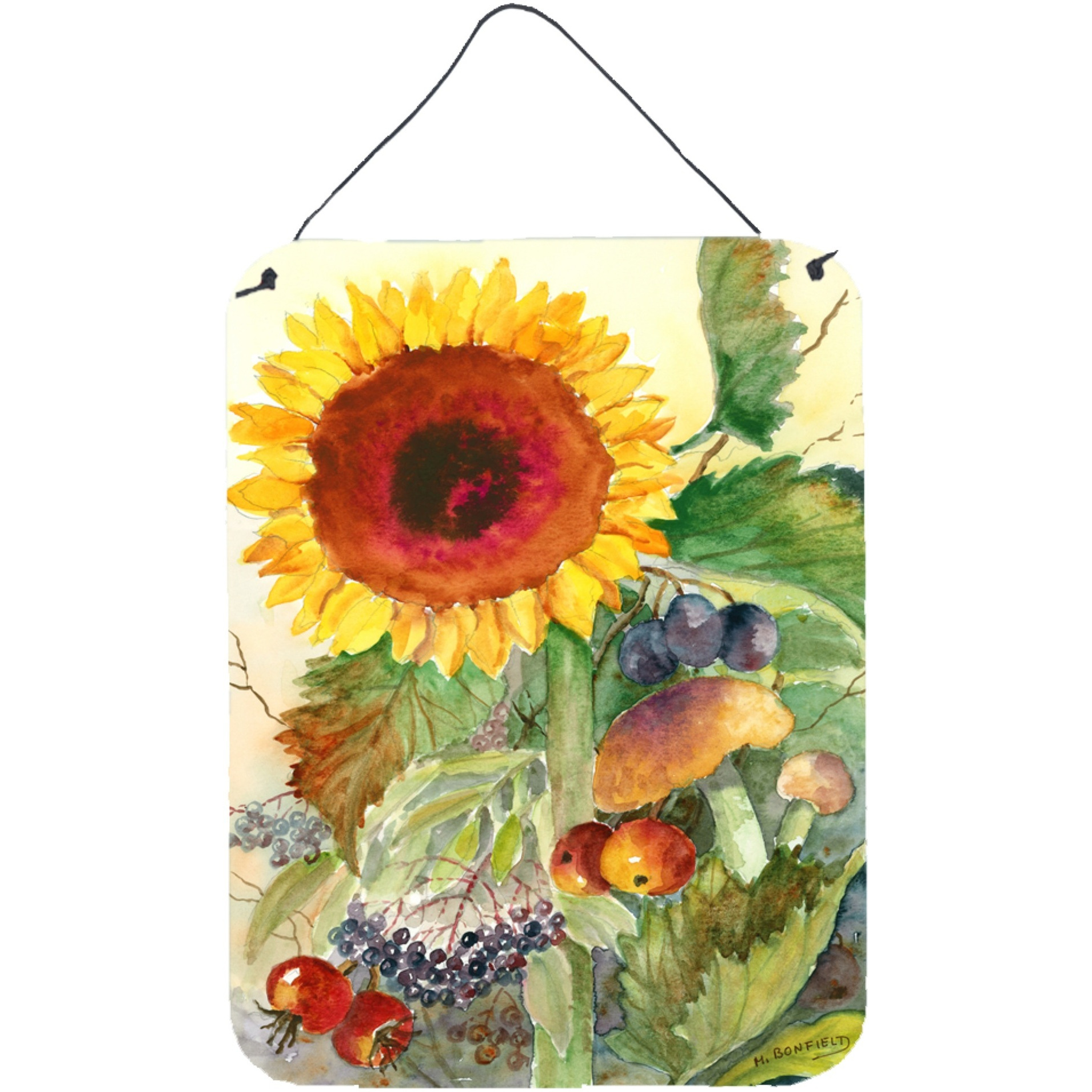 &quotCaroline's Treasures Autumn Flowers I by Maureen Bonfield Wall or Door Hanging Prints BMBO0698DS1216, 16HX12W, Multicolor"