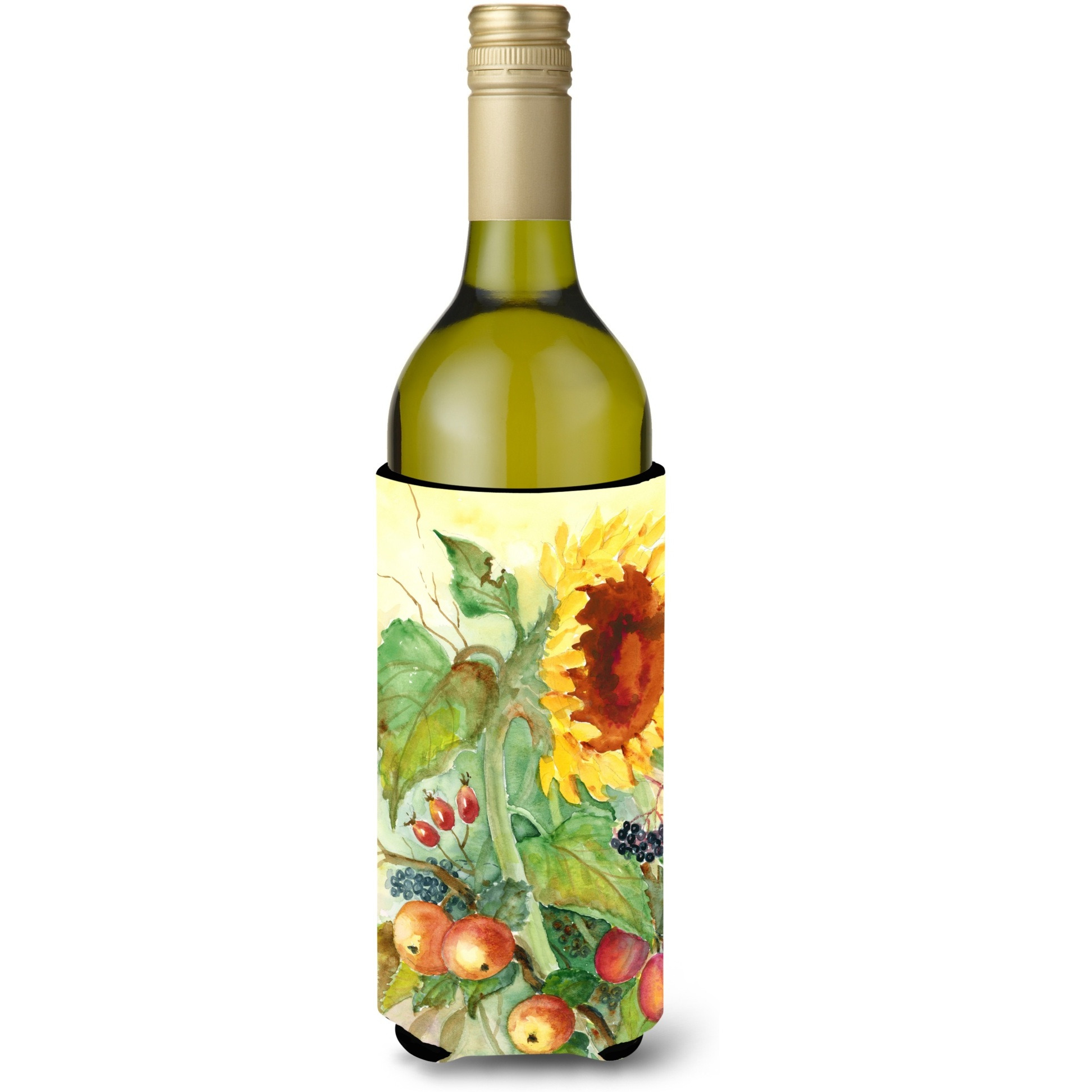 &quotCaroline's Treasures Autumn Flowers Ii by Maureen Benfield Wine Bottle Koozie Hugger, 750ml, Multicolor"