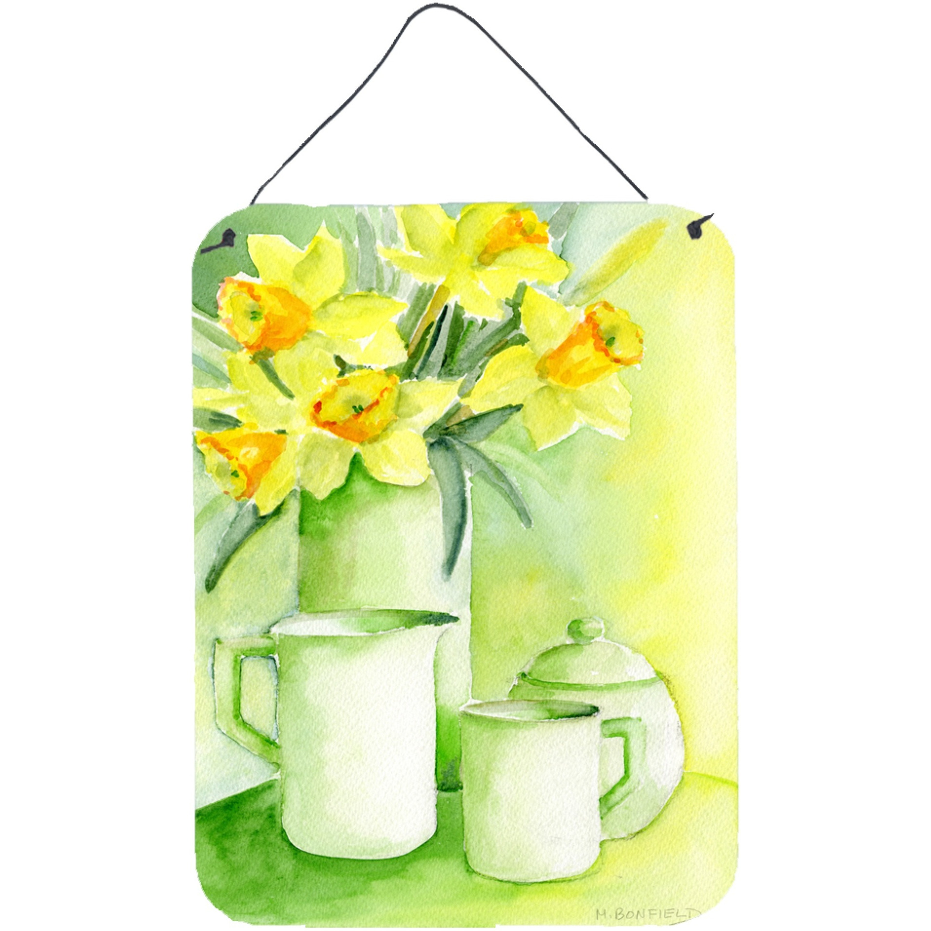 &quotCaroline's Treasures Yellow Daffodils by Maureen Bonfield Wall or Door Hanging Prints BMBO0970DS1216, 16"&quotH x 12"&quotW, Multicolor"