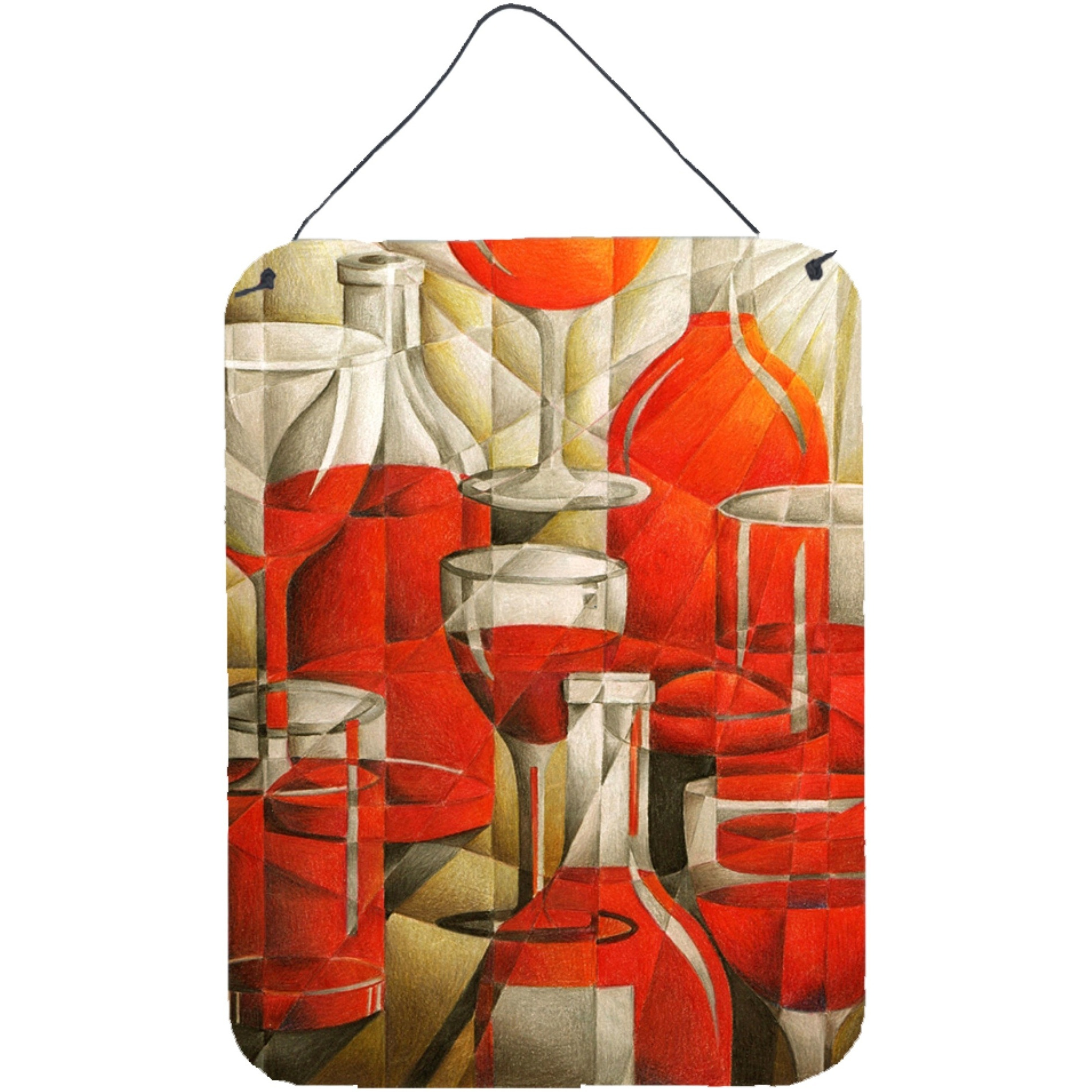 &quotCaroline's Treasures Red Wine Bottles and Glasses Wall or Door Hanging Prints BTBU0174DS1216, 16HX12W, Multicolor"